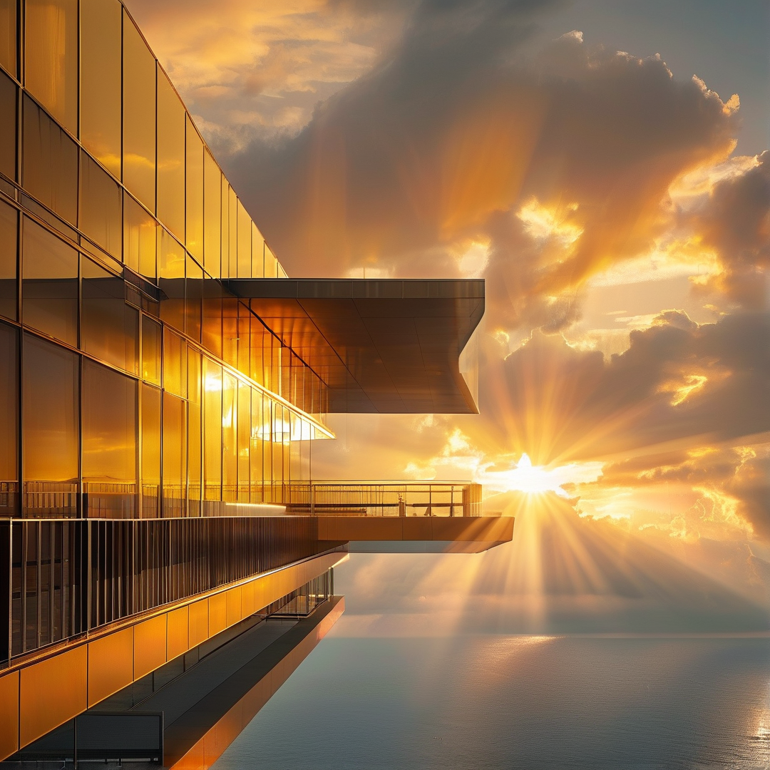 Glass Building at Golden Hour