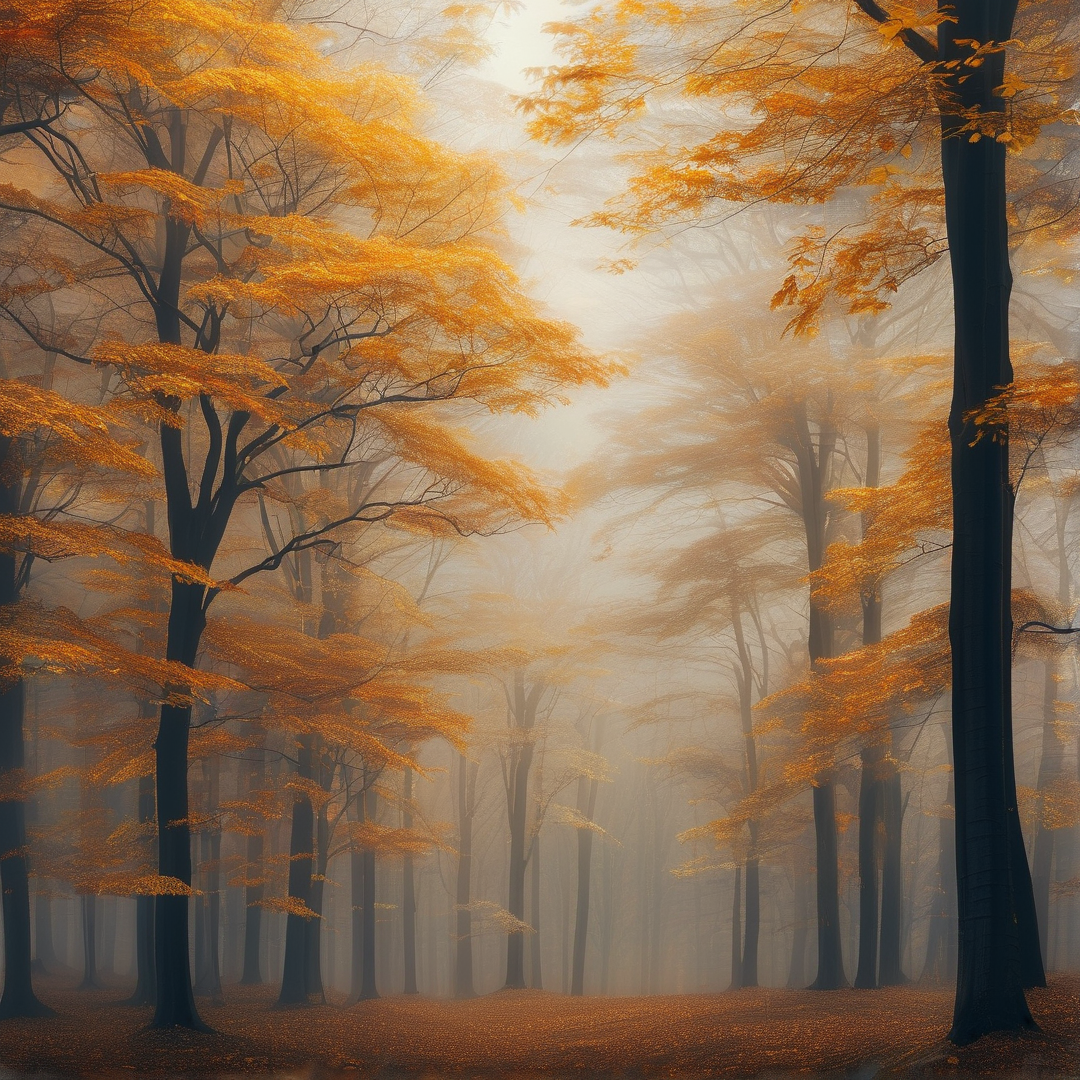 Misty Autumn Forest