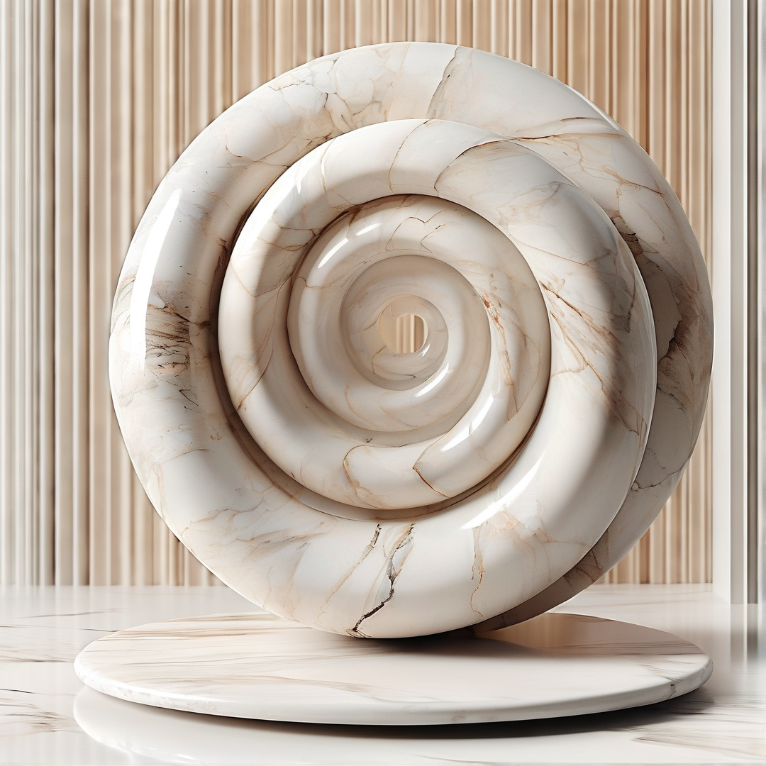 Polished Marble Spiral Art