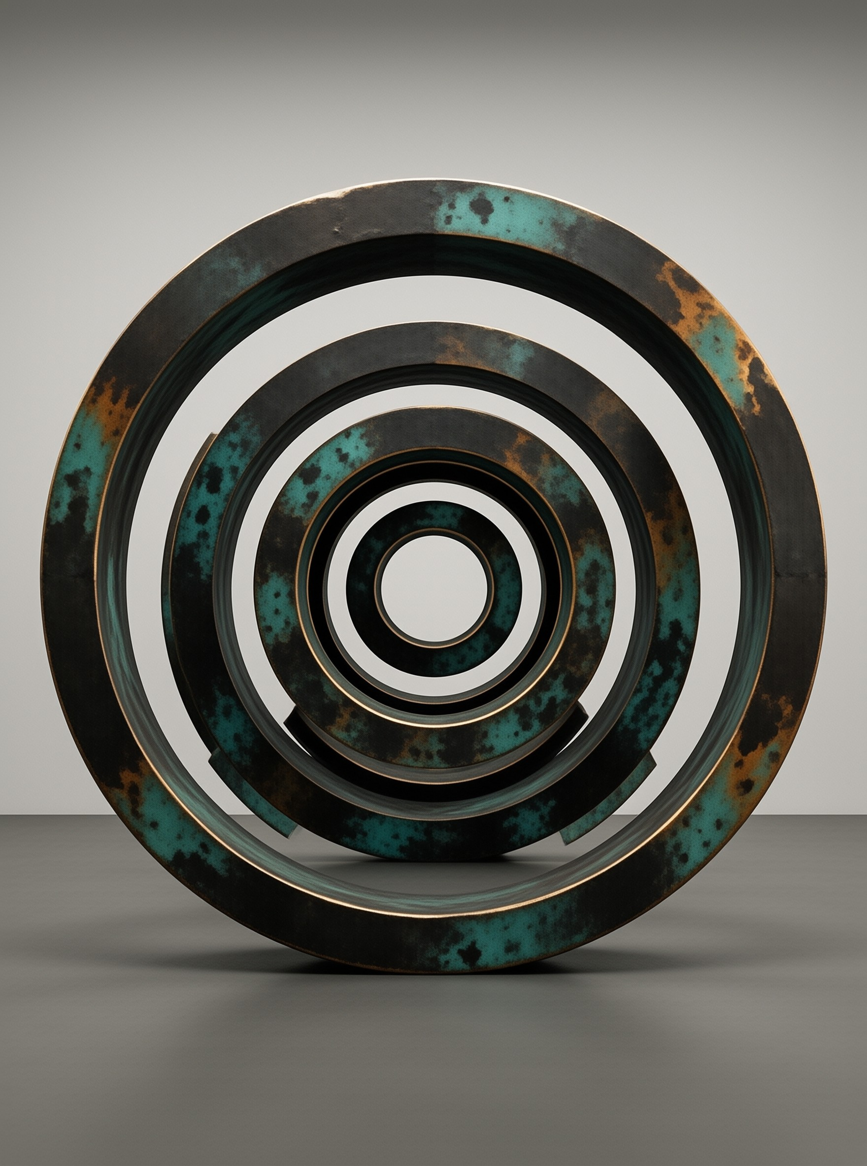 Abstract Metal Ring Sculpture