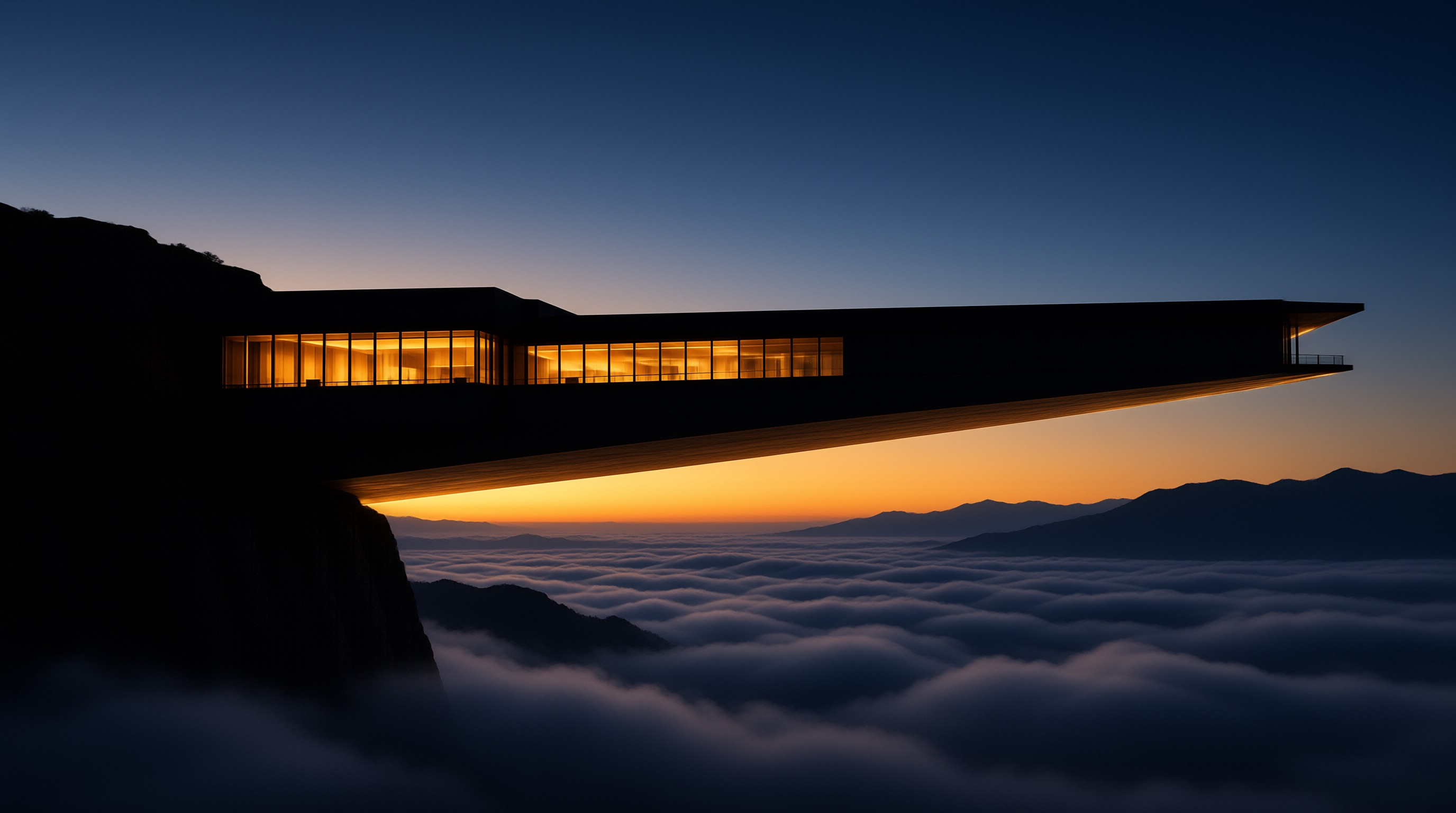 Cliffside Villa at Twilight