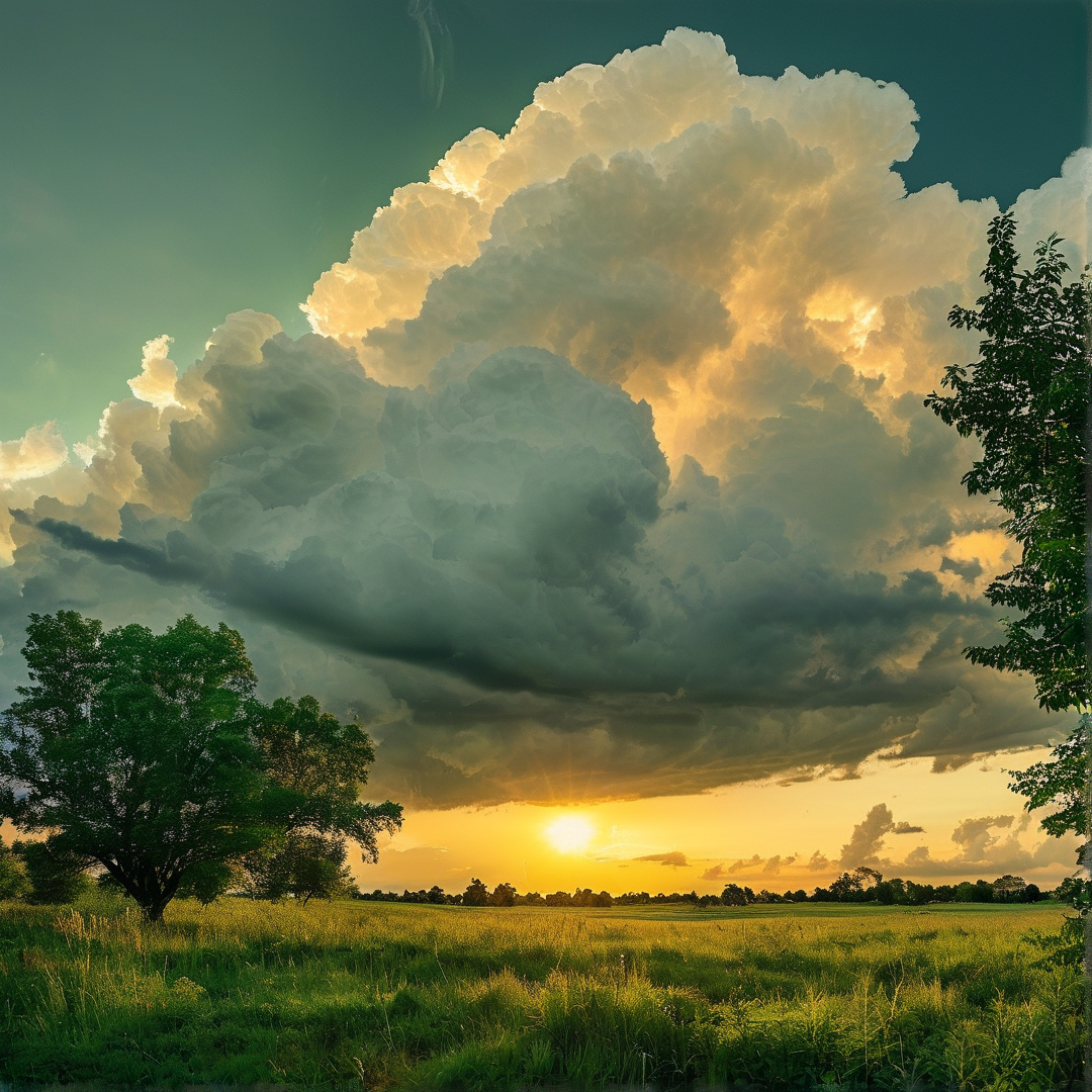 Majestic Sunset Storm Clouds