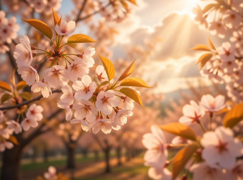 Sakura in Golden Sunlight