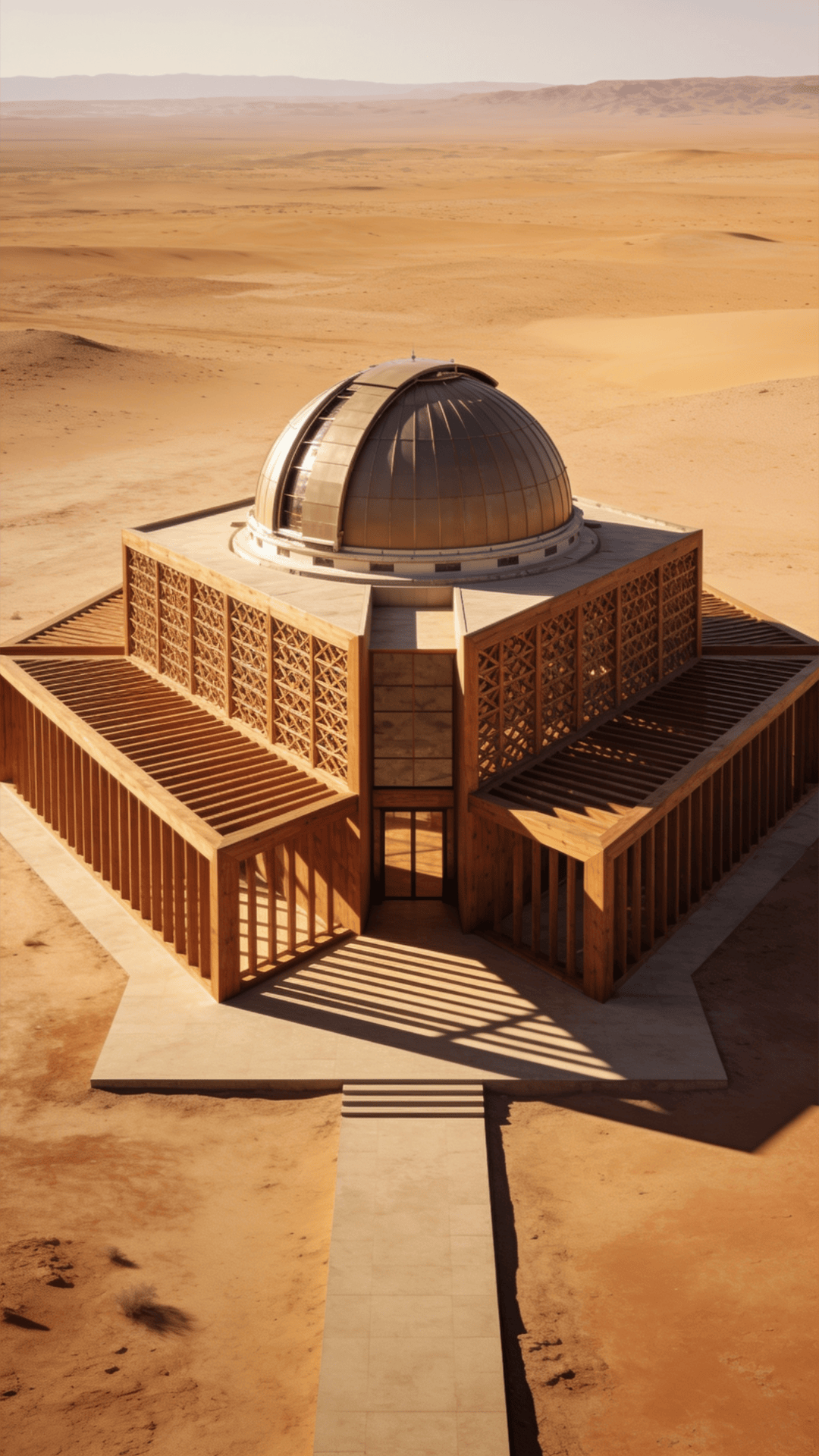 Observatory with Wooden Lattice — Desert Plain