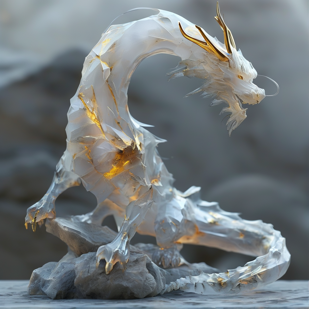 Crystal Dragon Sculpture