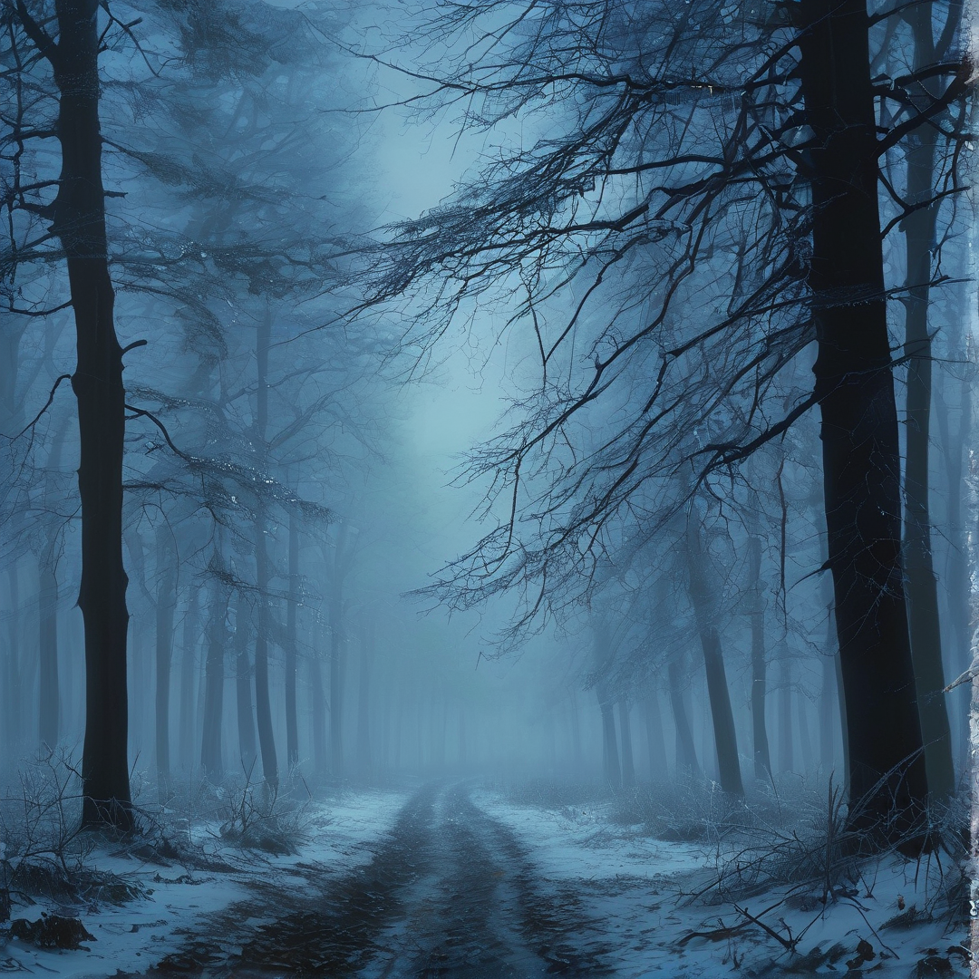 Misty Winter Forest Path