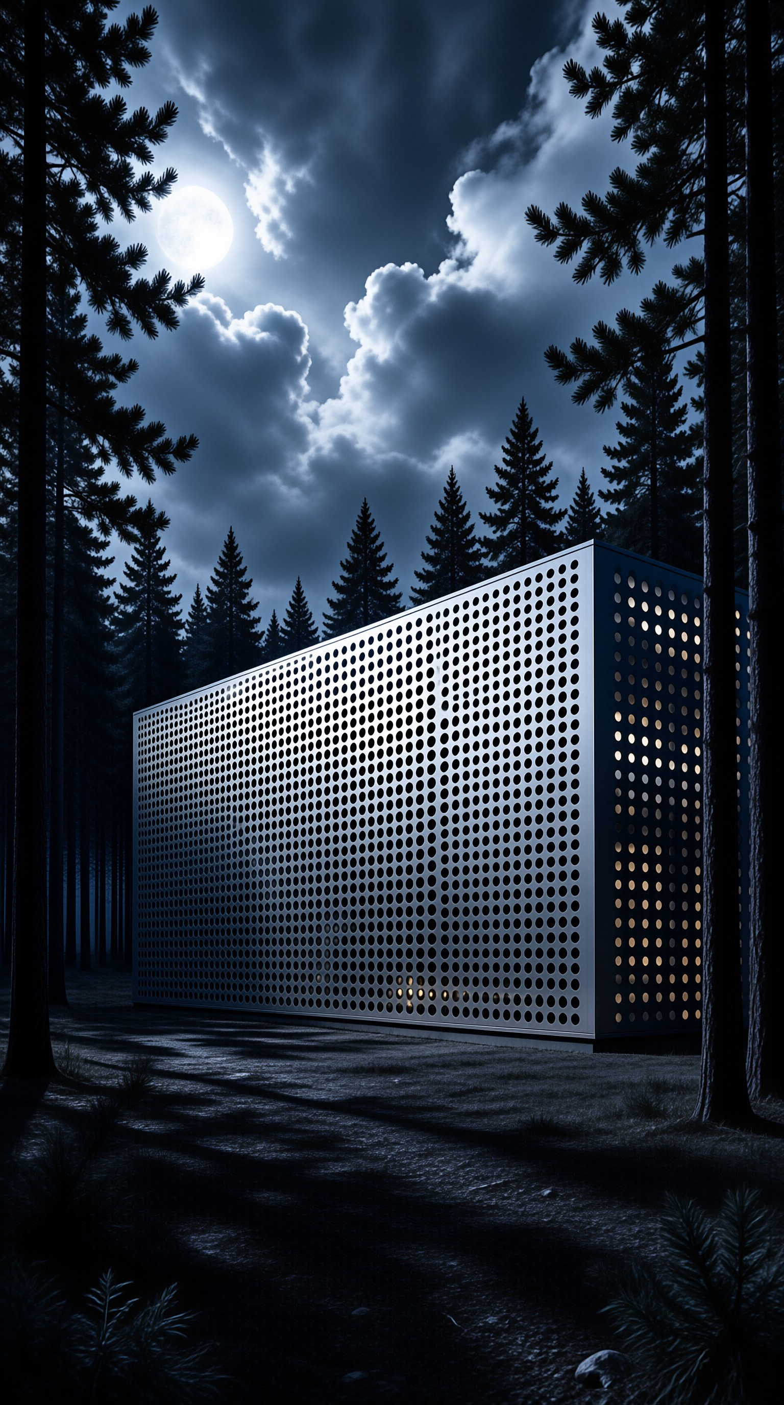 Perforated Pavilion in Forest