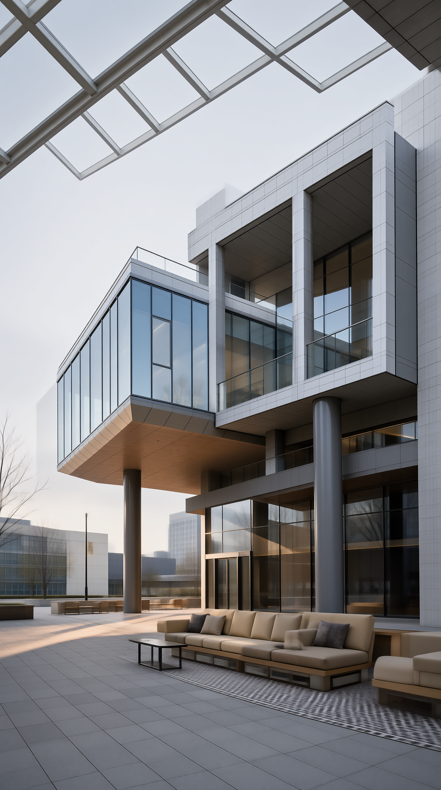 Glass Pavilion in Urban Courtyard