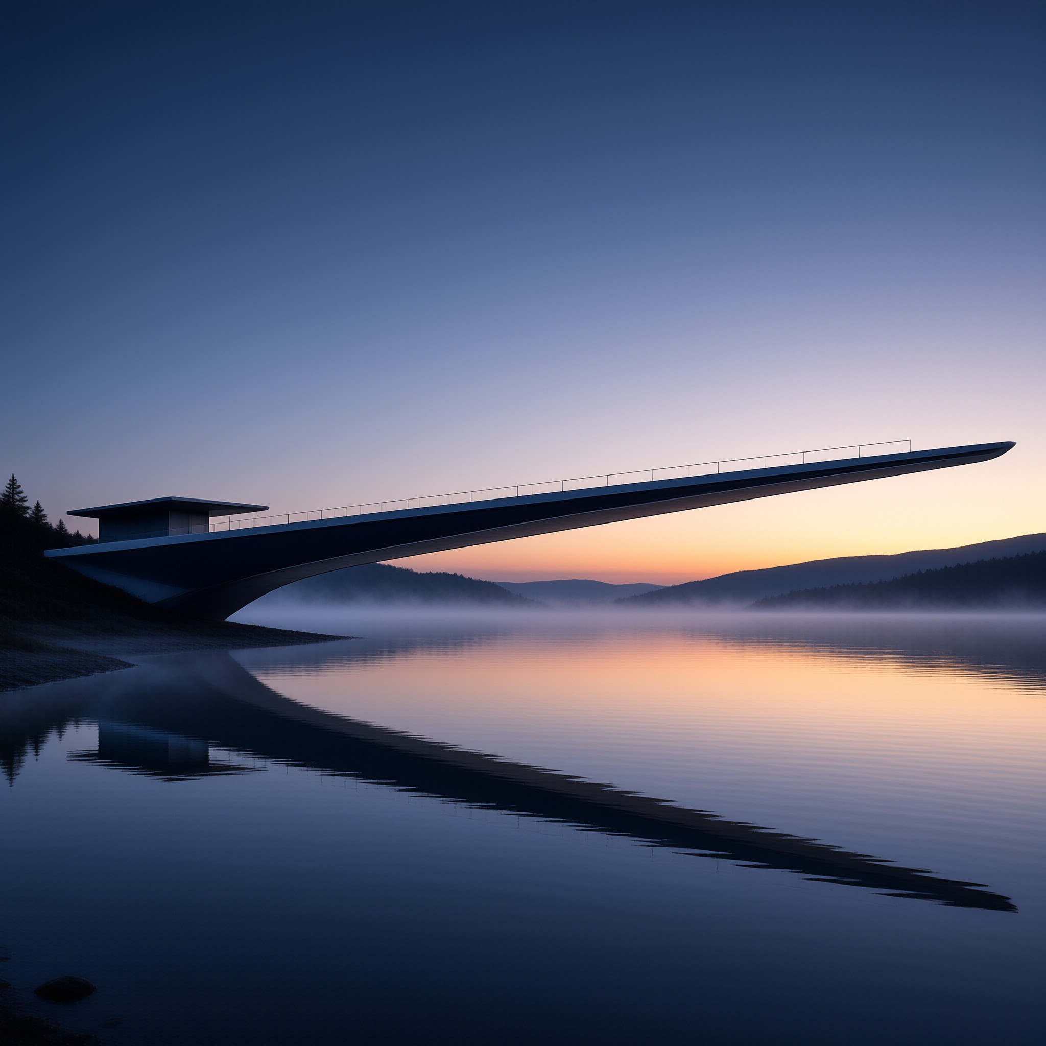 Futuristic Bridge at Twilight