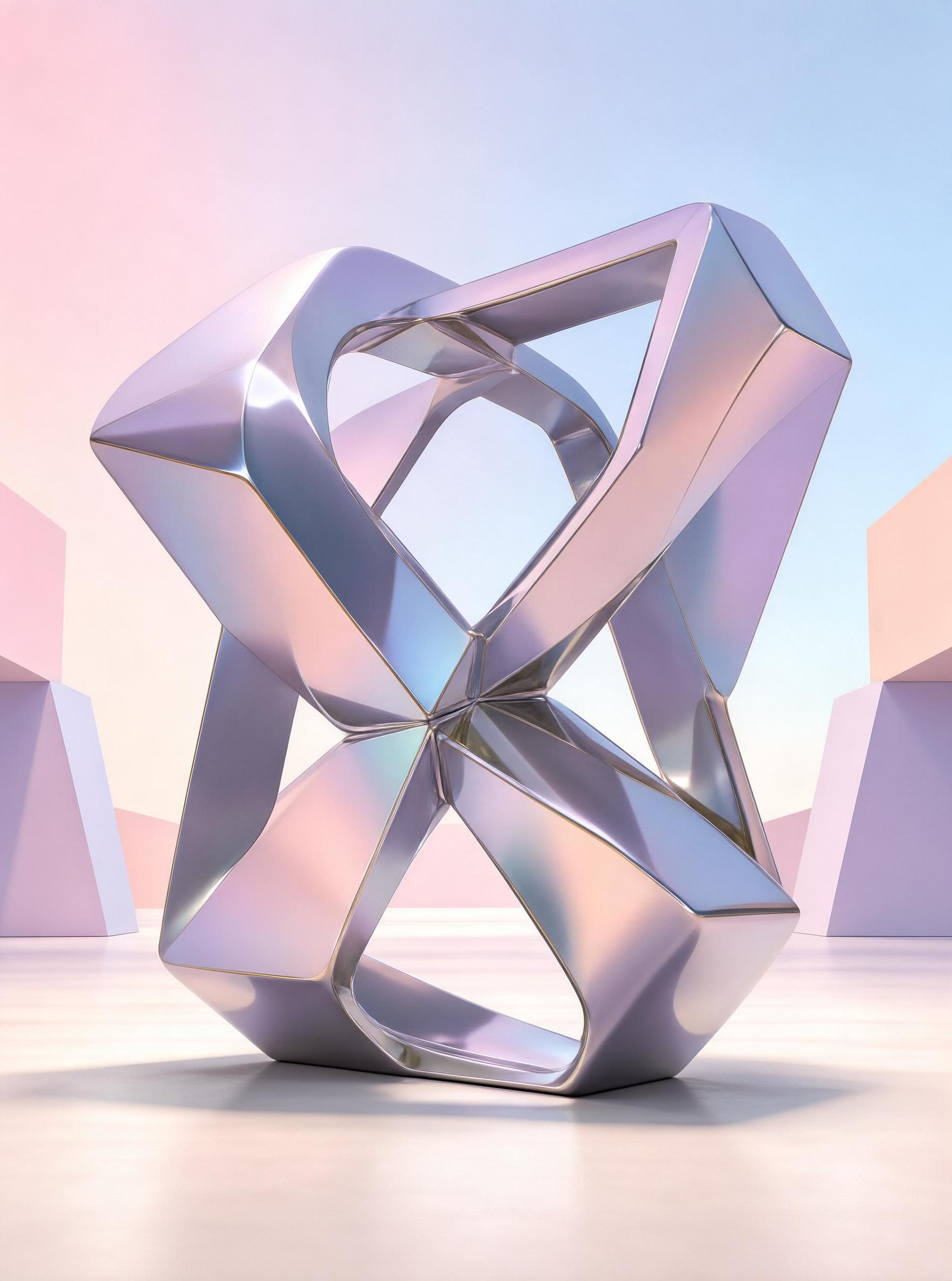 Metallic Geometric Sculpture