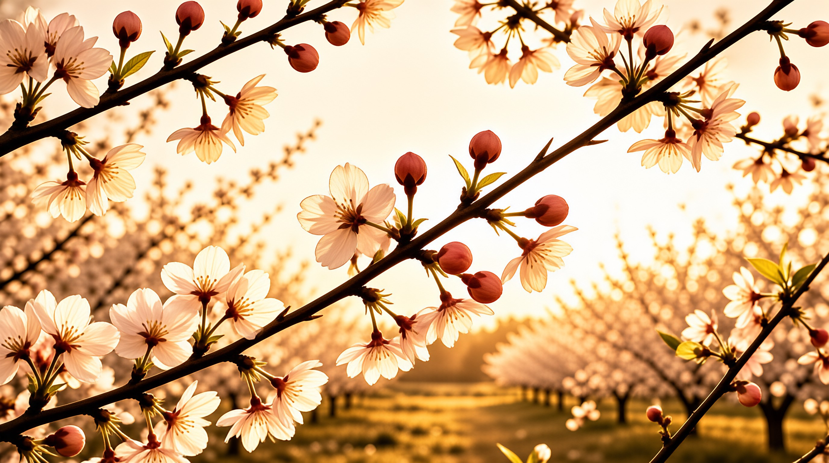 Spring Blossoms in Sunlight