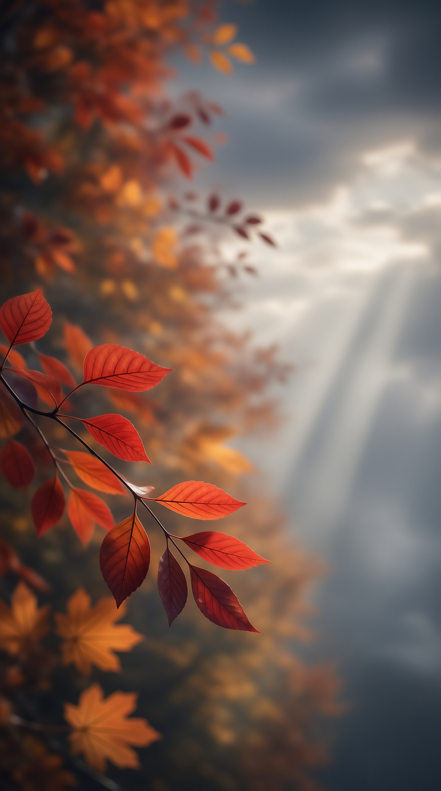 Autumn Leaves Against Sky