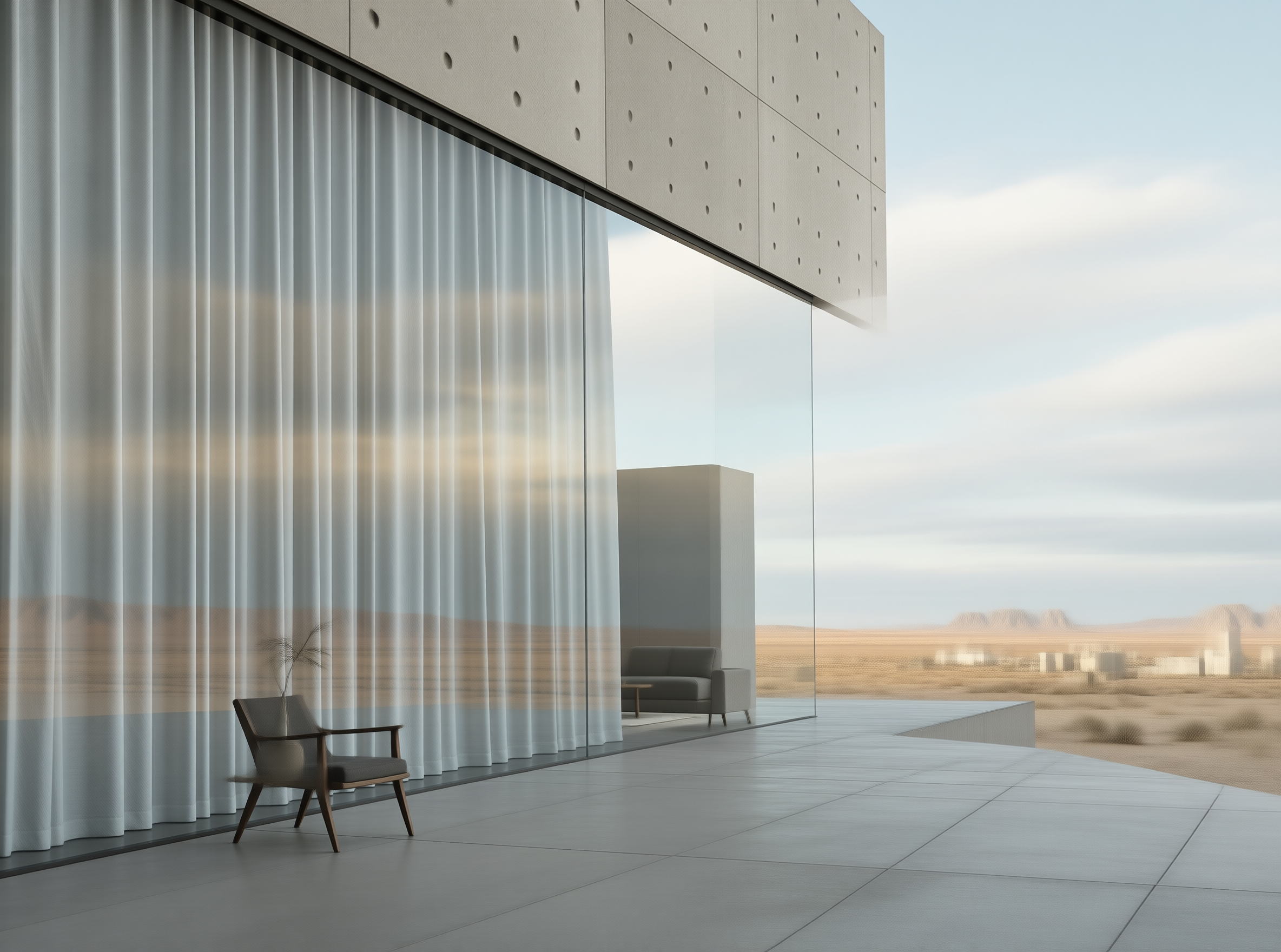 Concrete Pavilion in the Desert