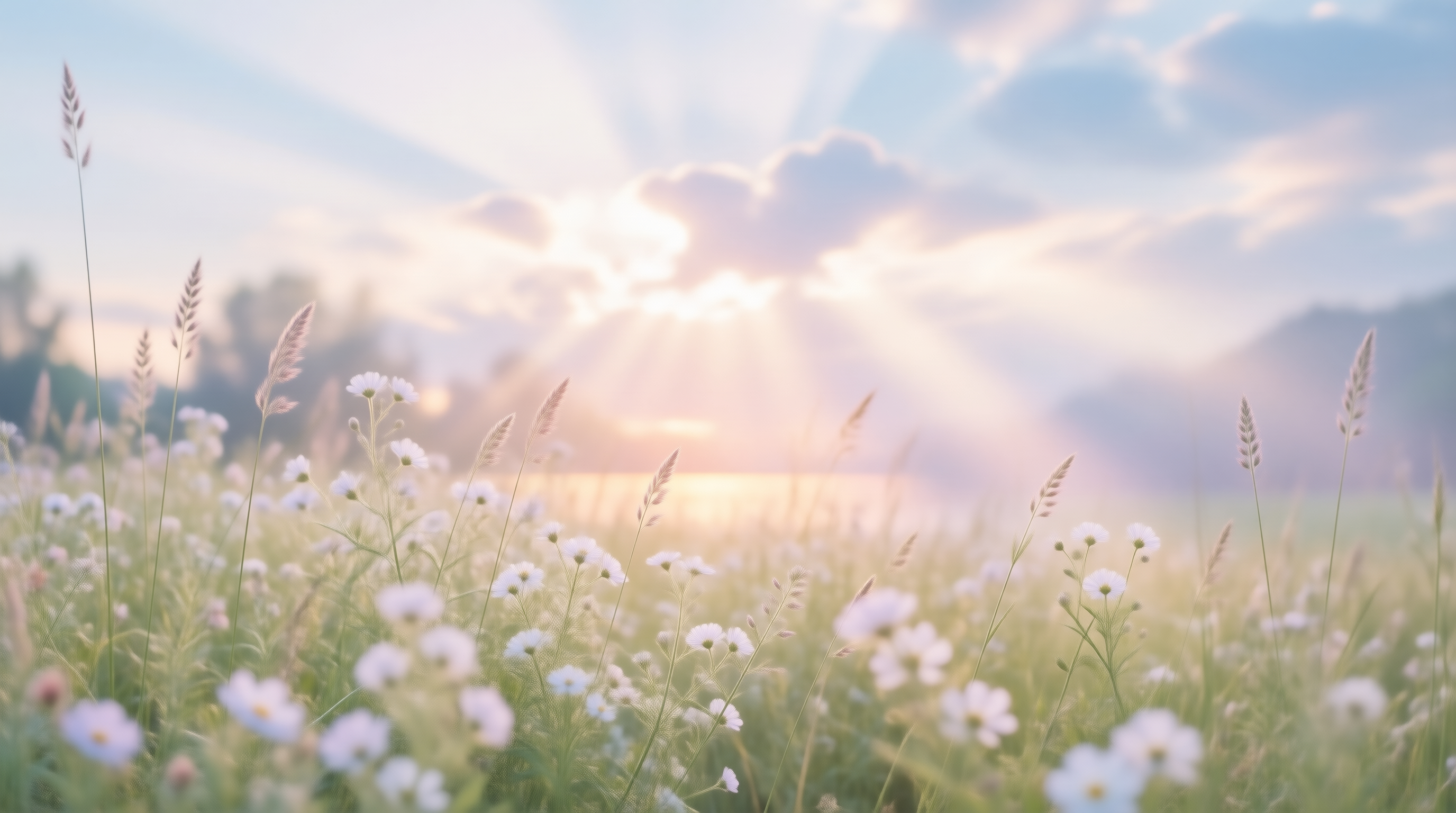 Daisy Meadow at Sunrise