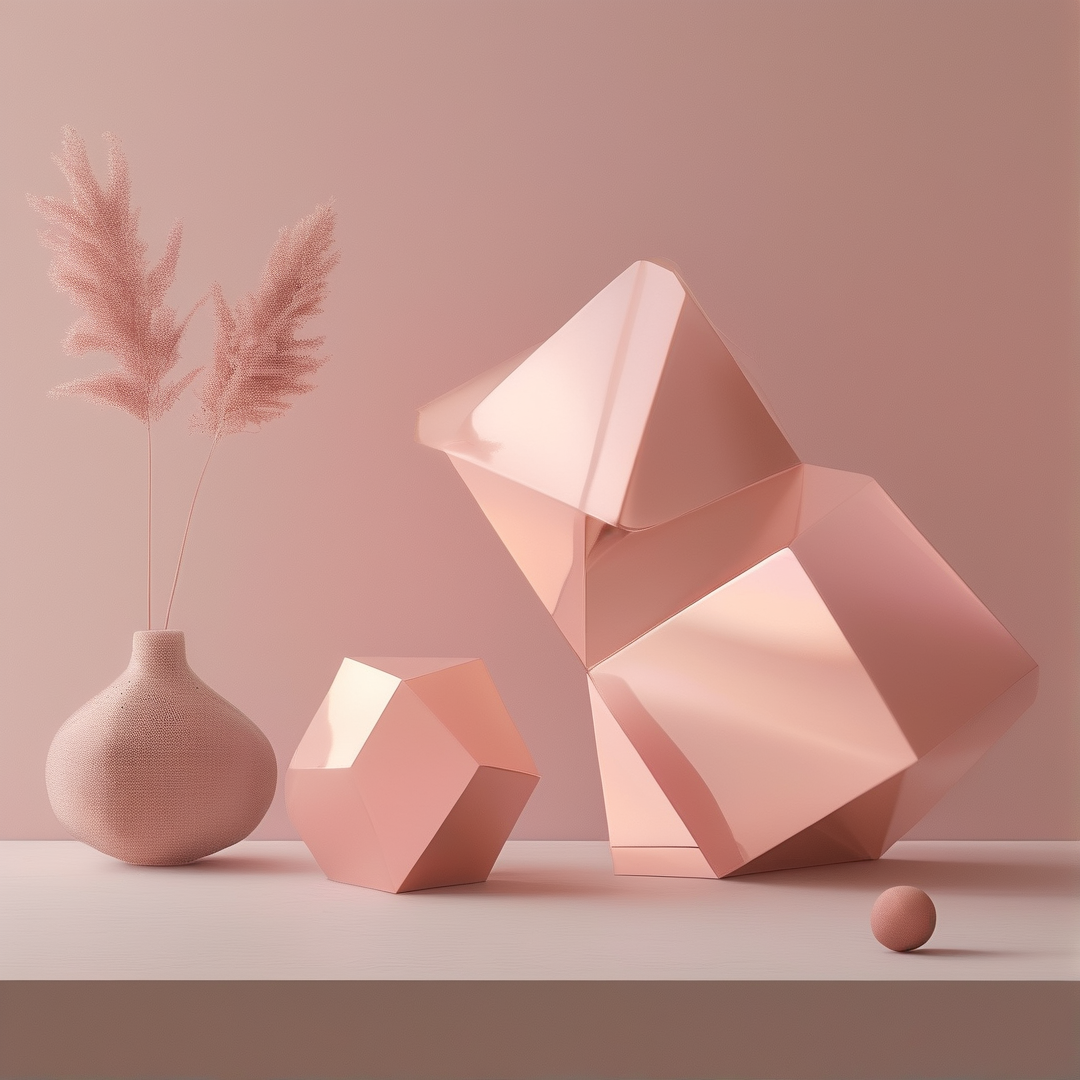 Minimalist Pink Geometric Art