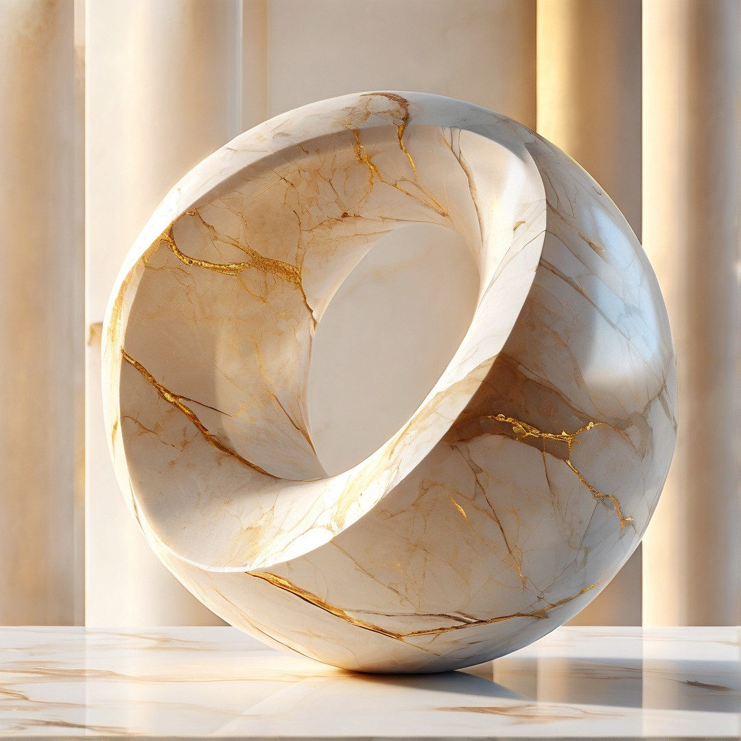 Gold Veined Marble Ring
