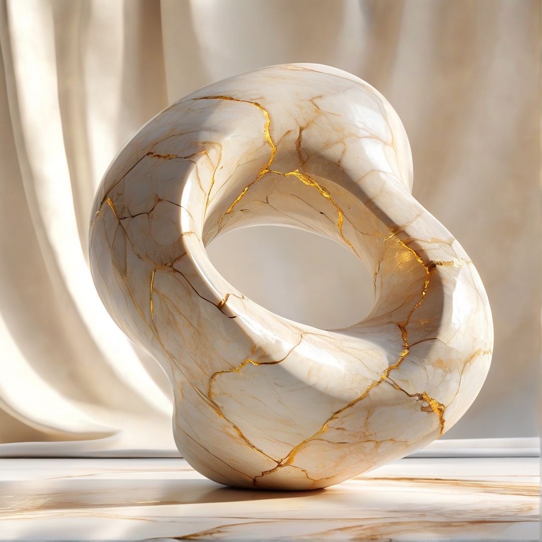 Gold Veined Marble Sculpture