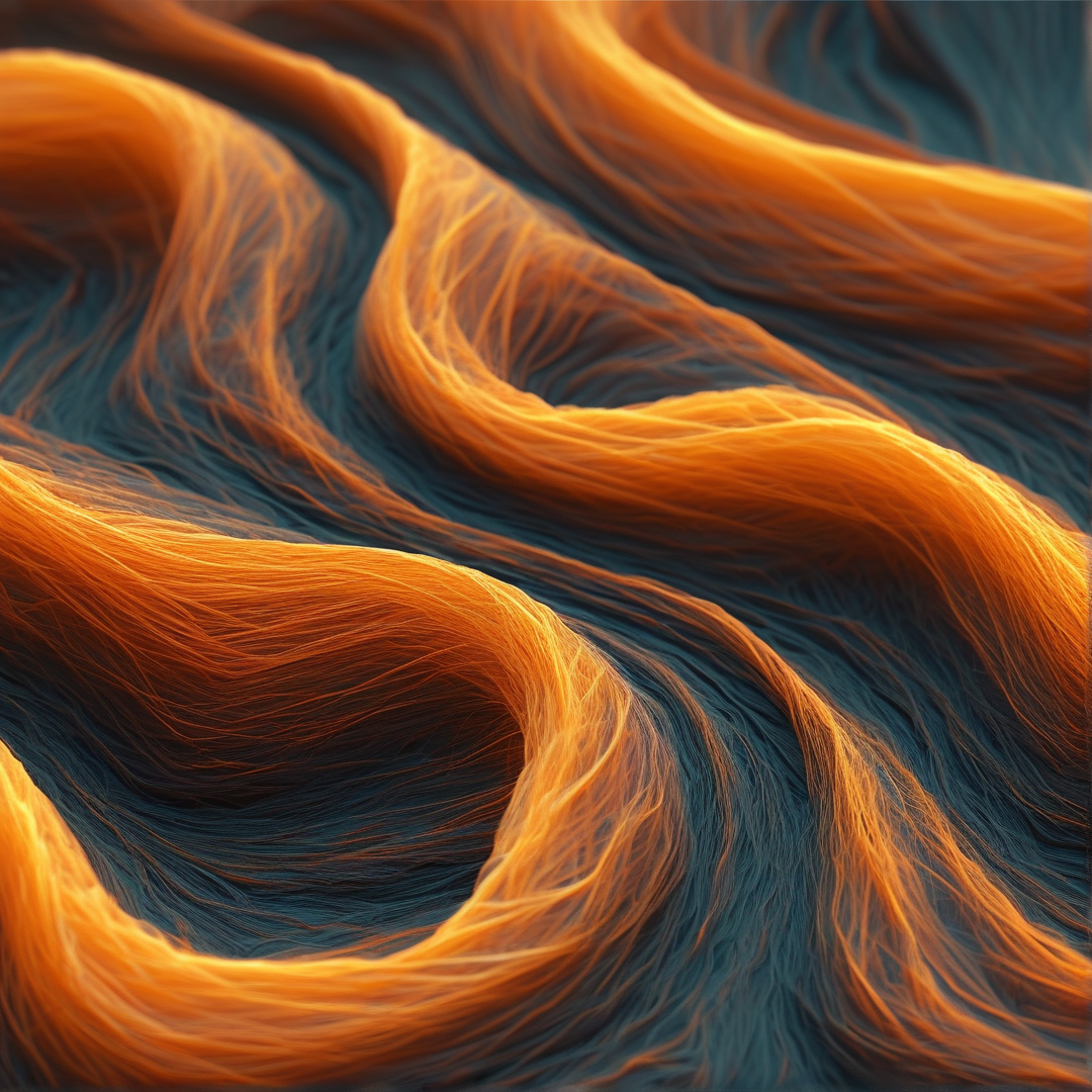 Orange and Blue Silk Waves