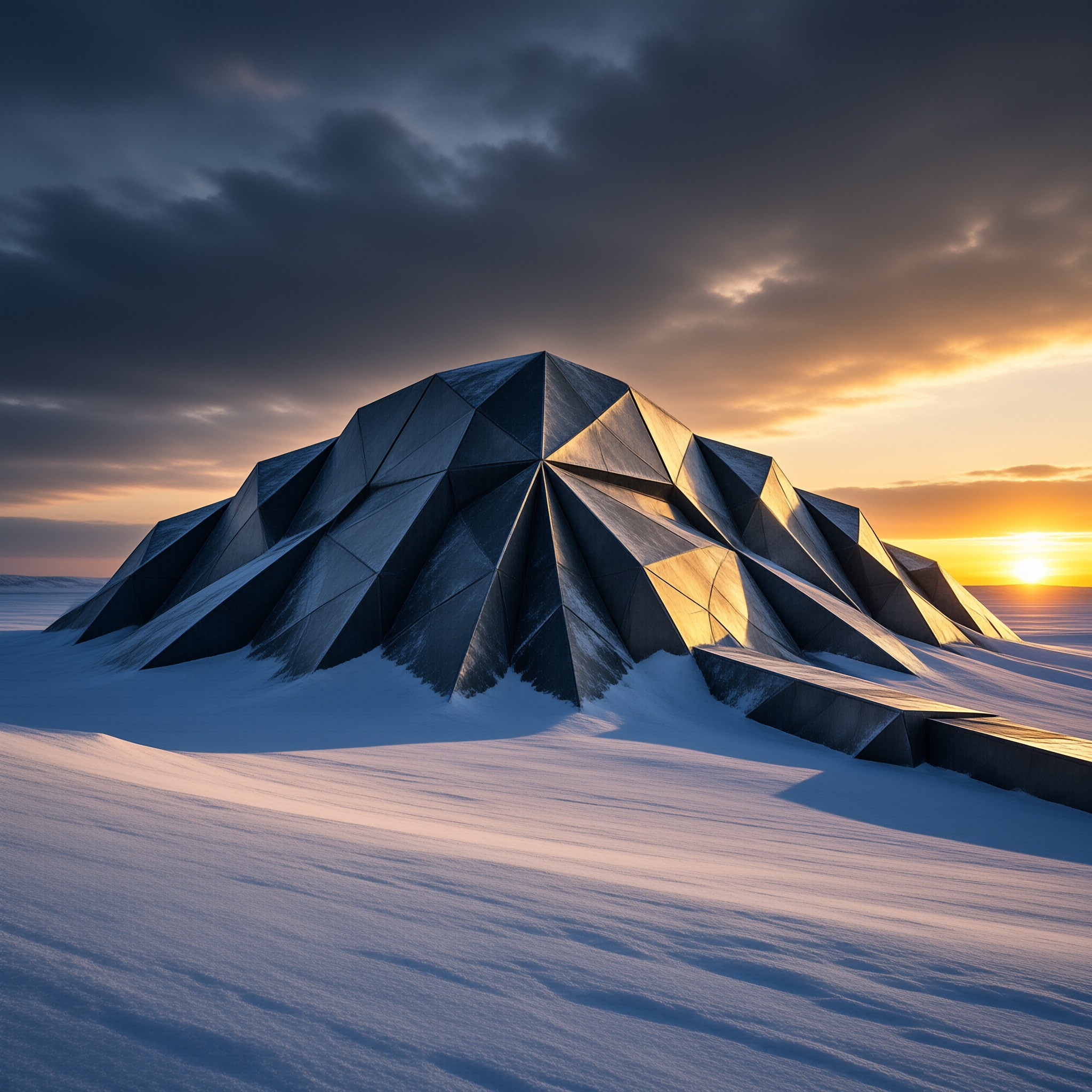Geometric Dome at Sunset