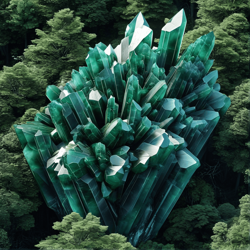 Giant Green Crystal Cluster