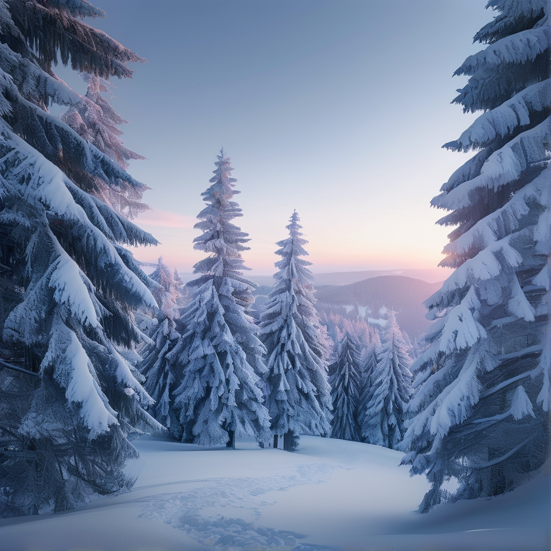 Snowy Forest at Dawn