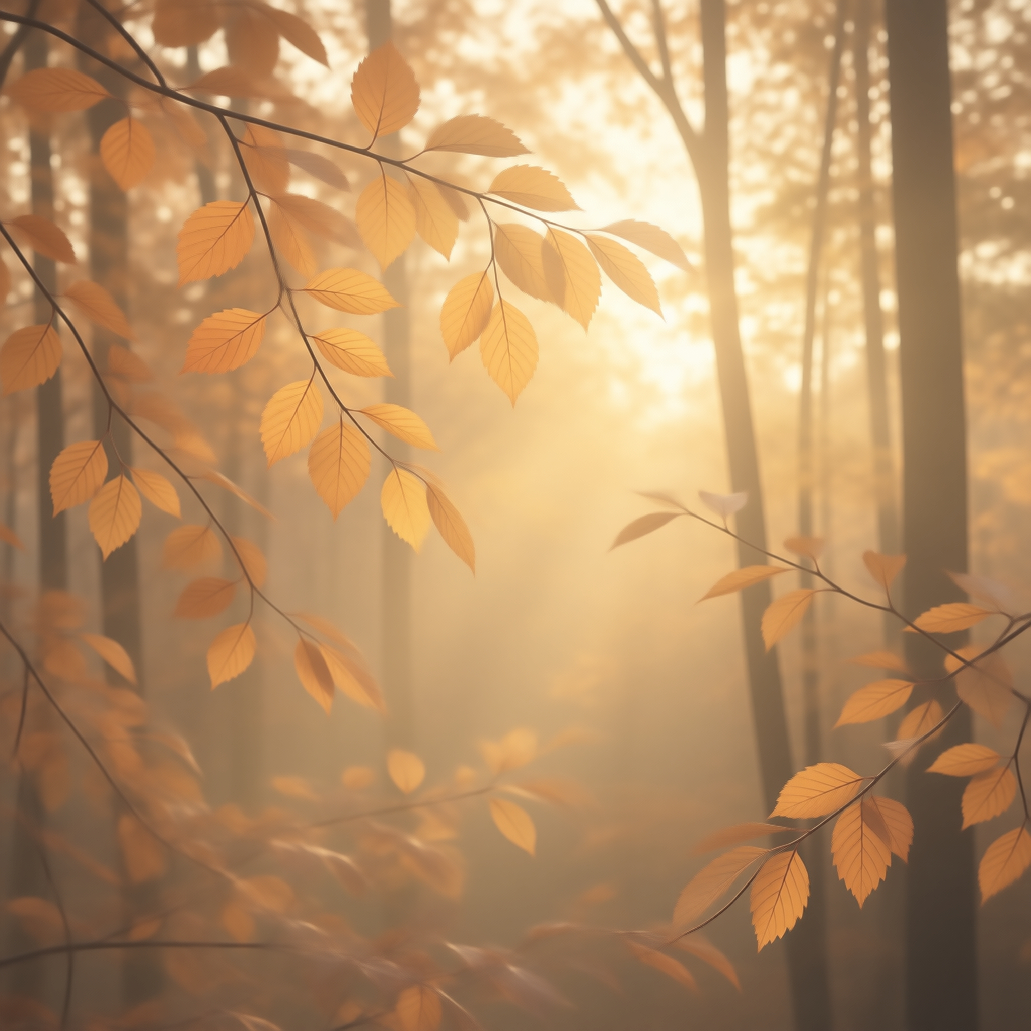 Golden Autumn Forest Scene