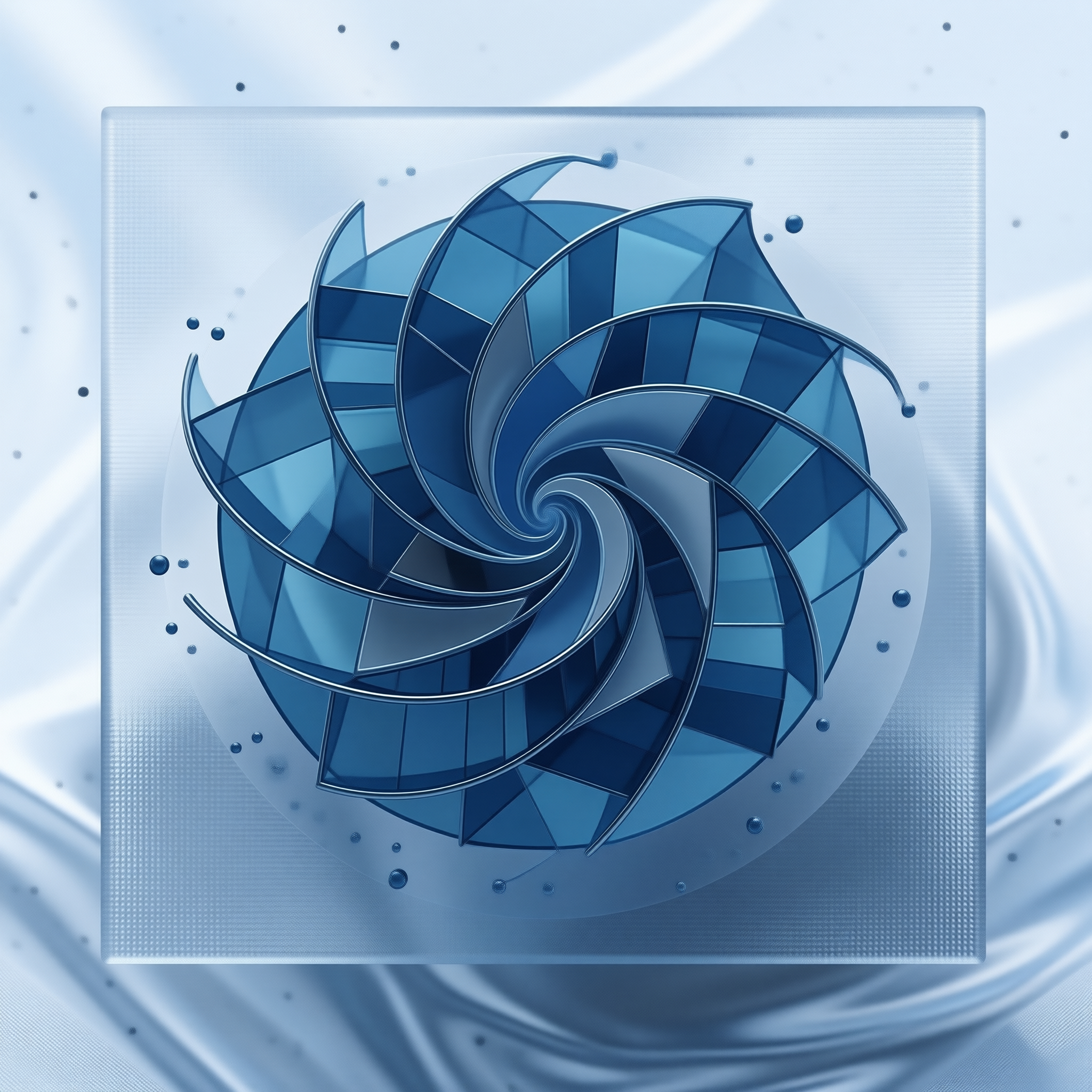 Blue Geometric Spiral