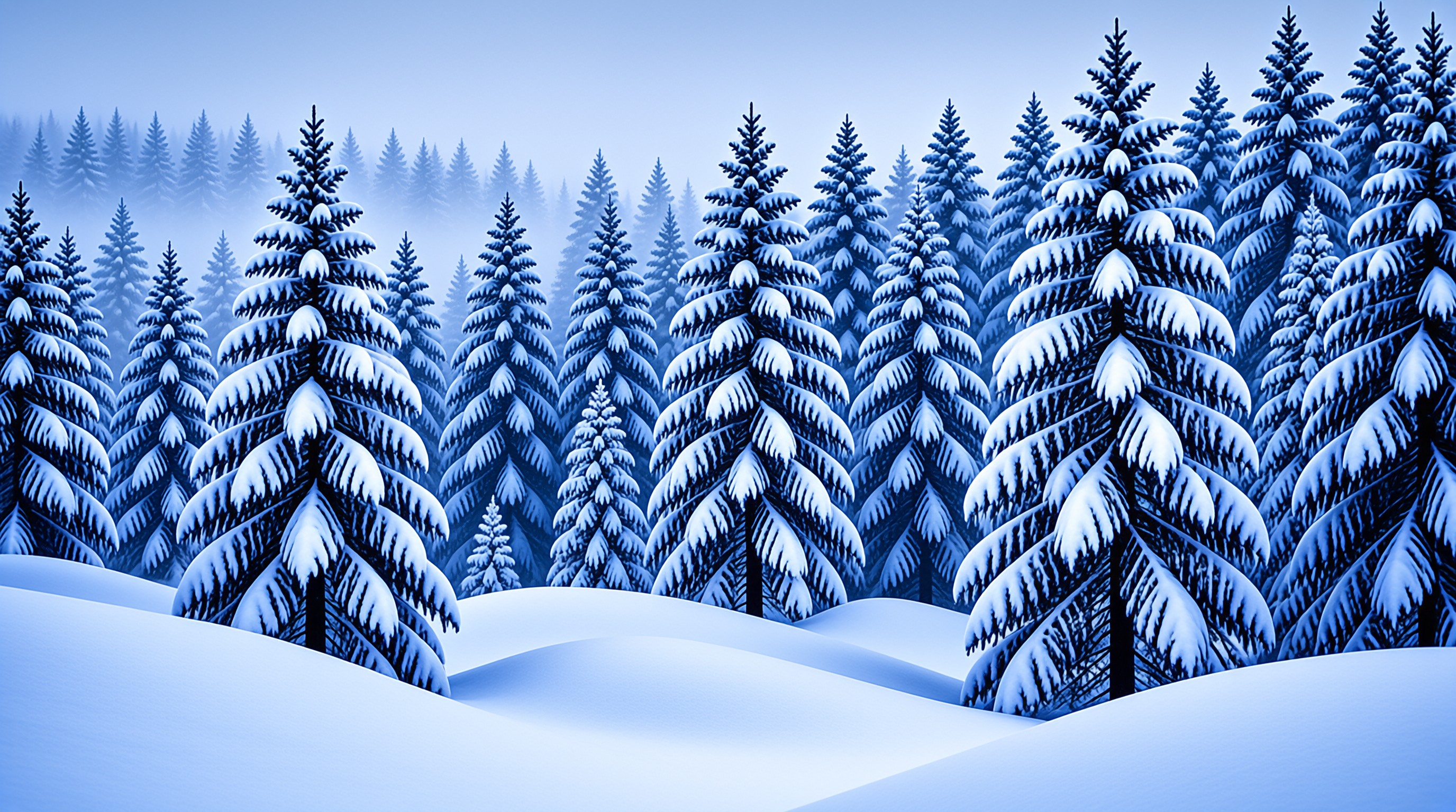 Winter Forest Snow Scene