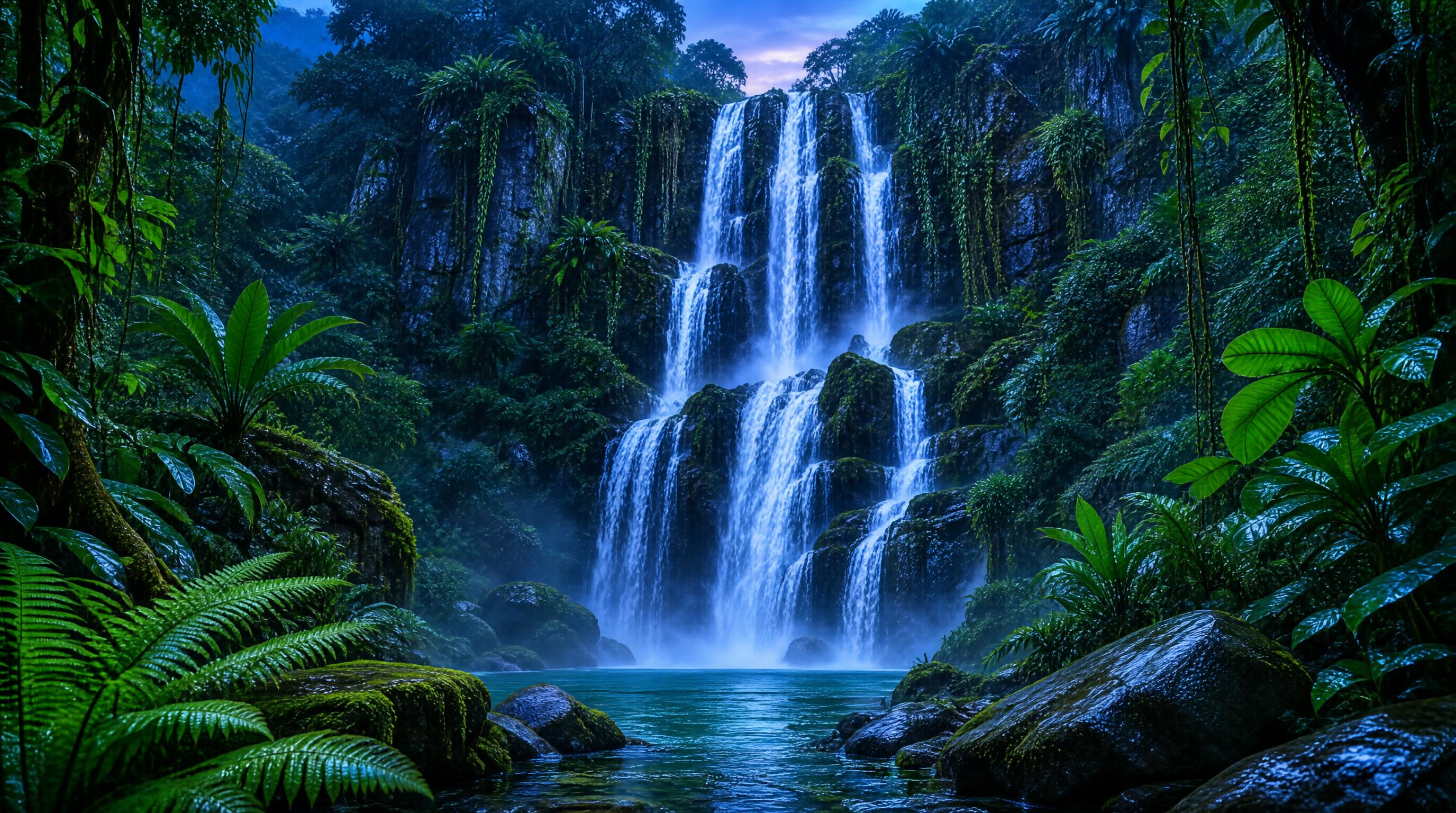Tropical Rainforest Waterfall