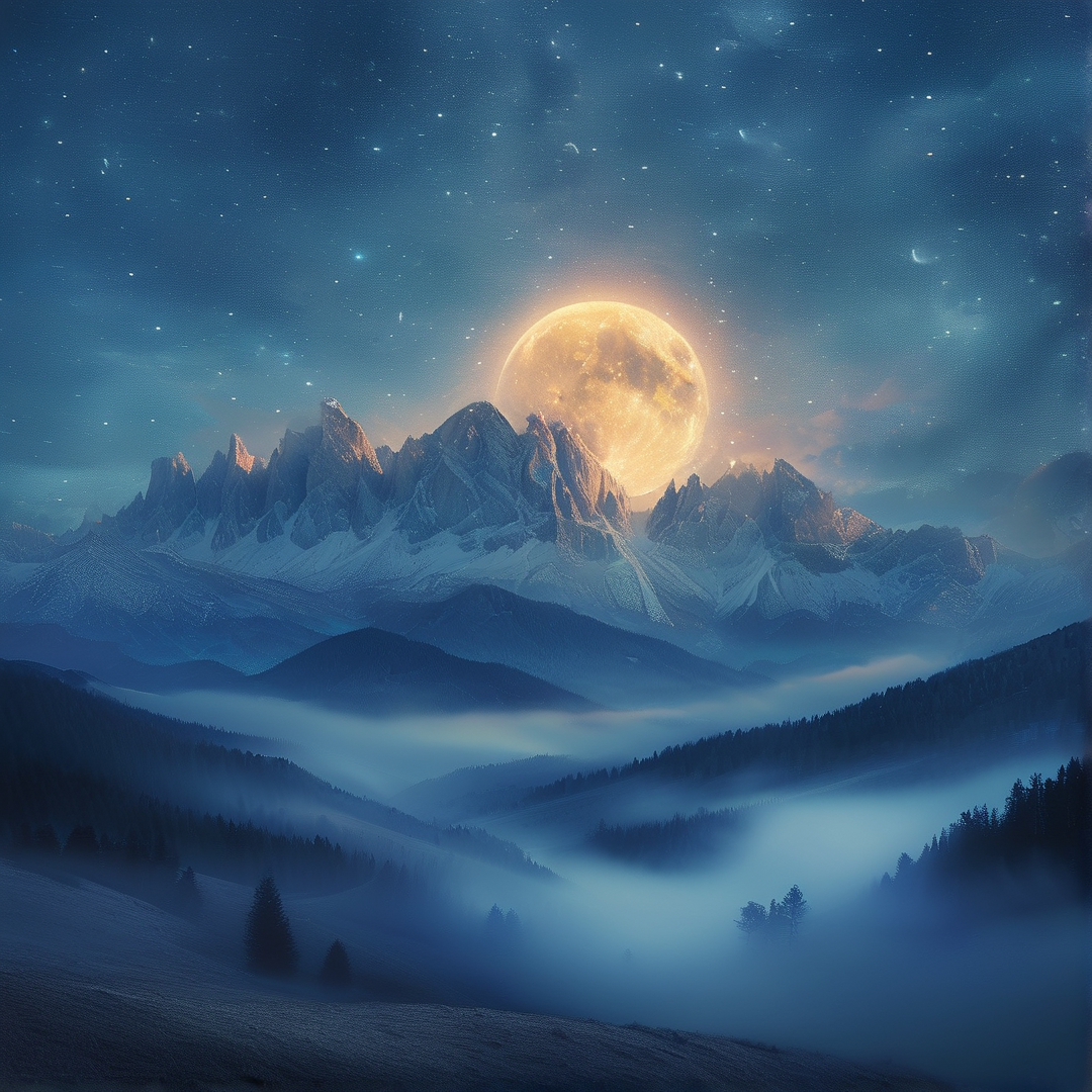 Majestic Moonlit Peaks