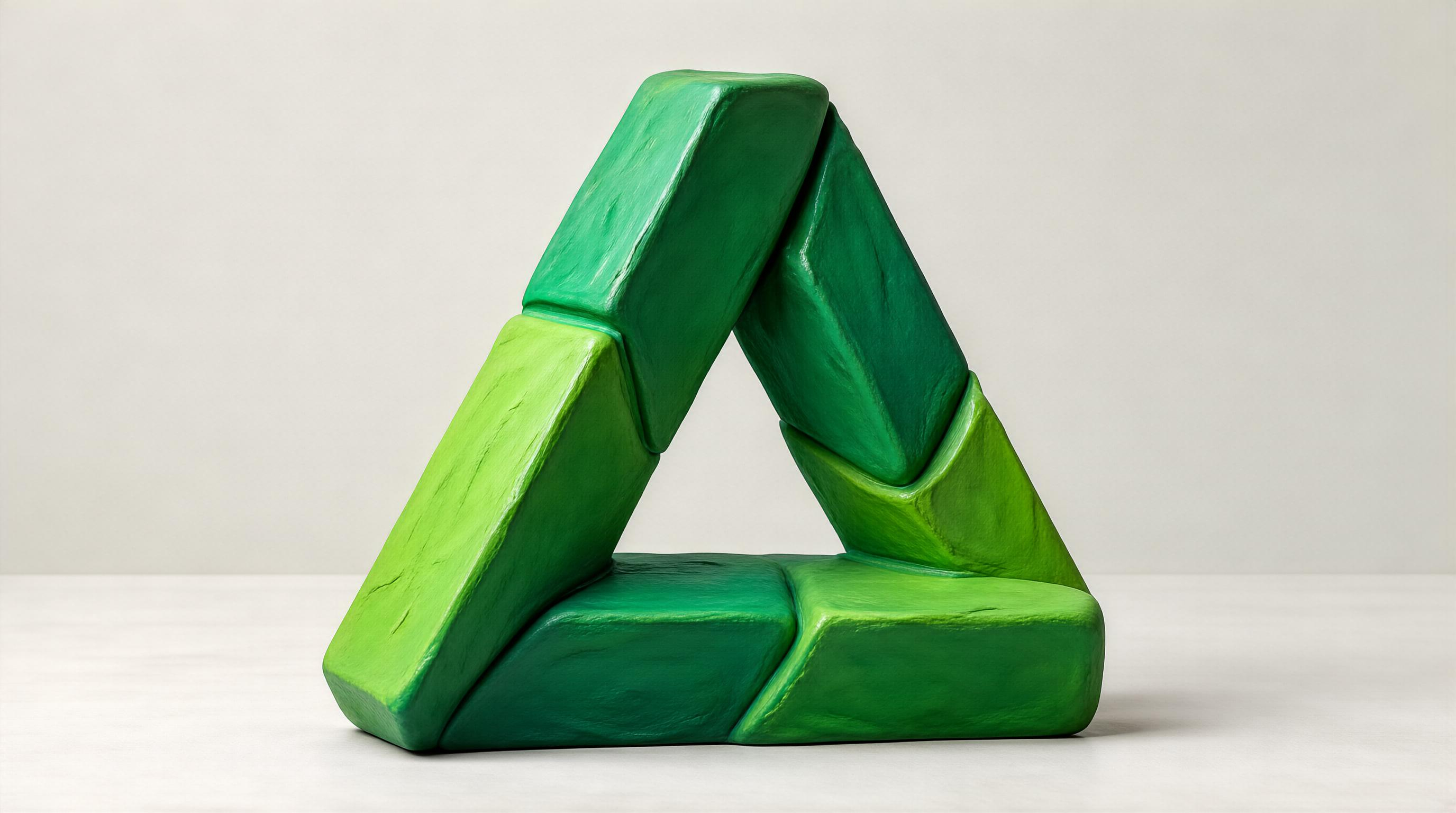 Green Penrose Triangle Sculpture