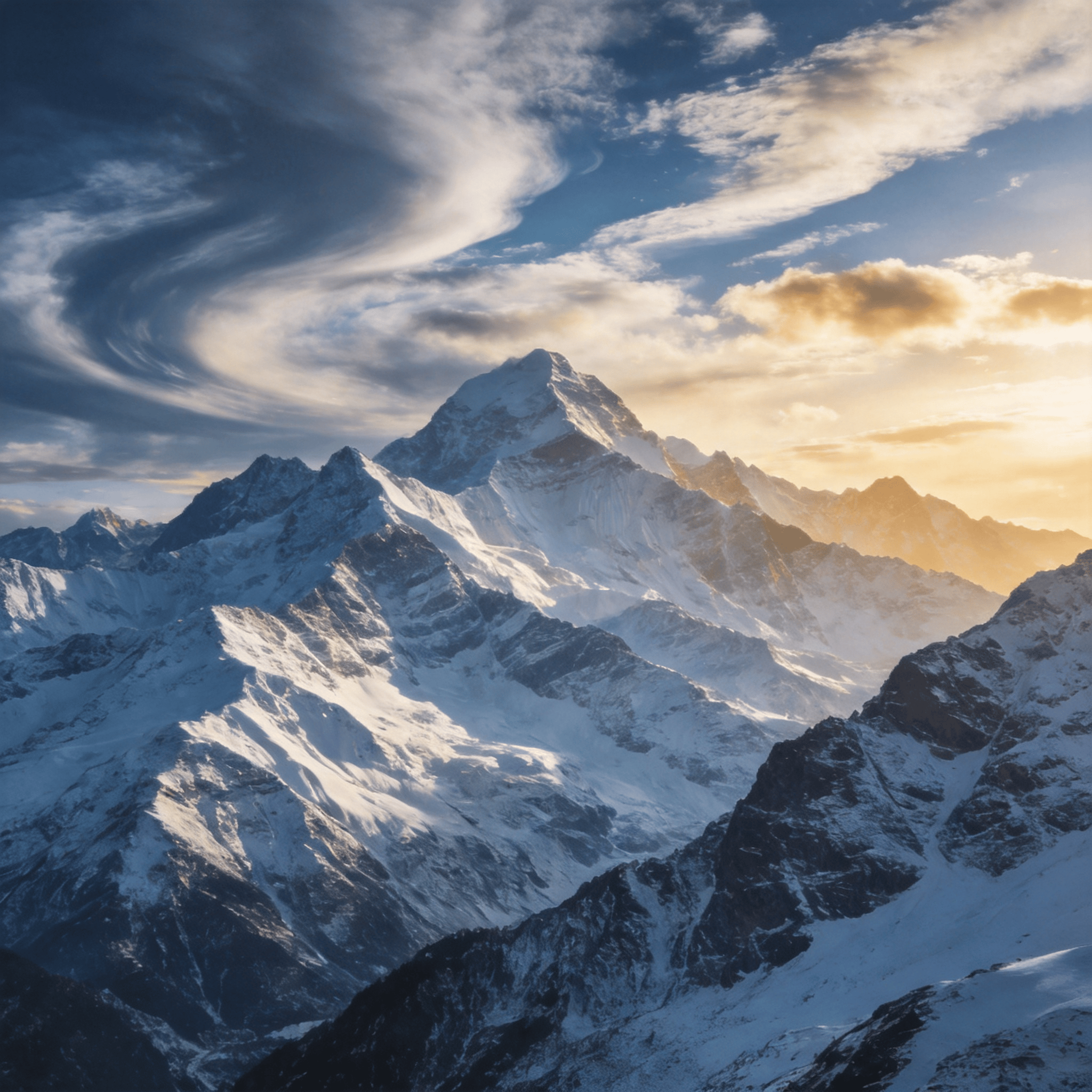 Layered Alpine Ridges in Clear Air