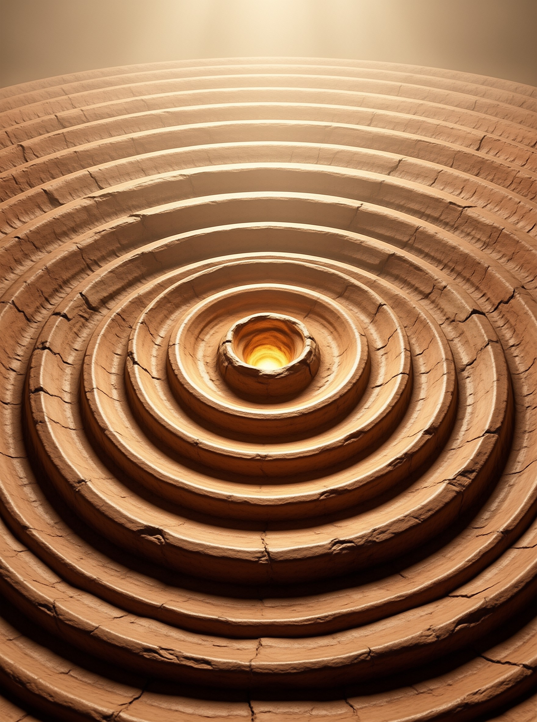 Cracked Terracotta Spiral Well