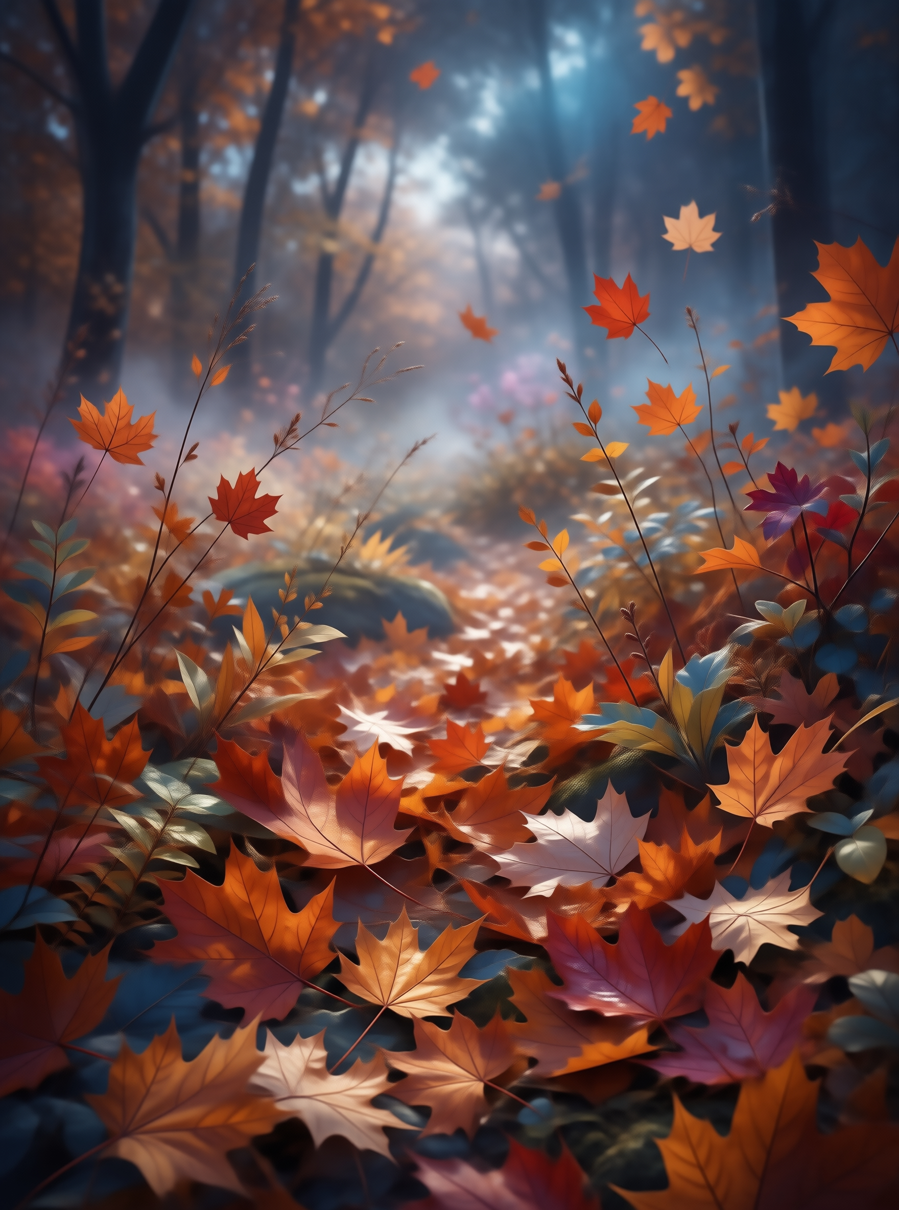 Misty Autumn Forest Reverie