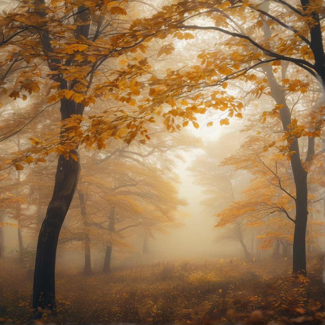 Misty Autumn Forest