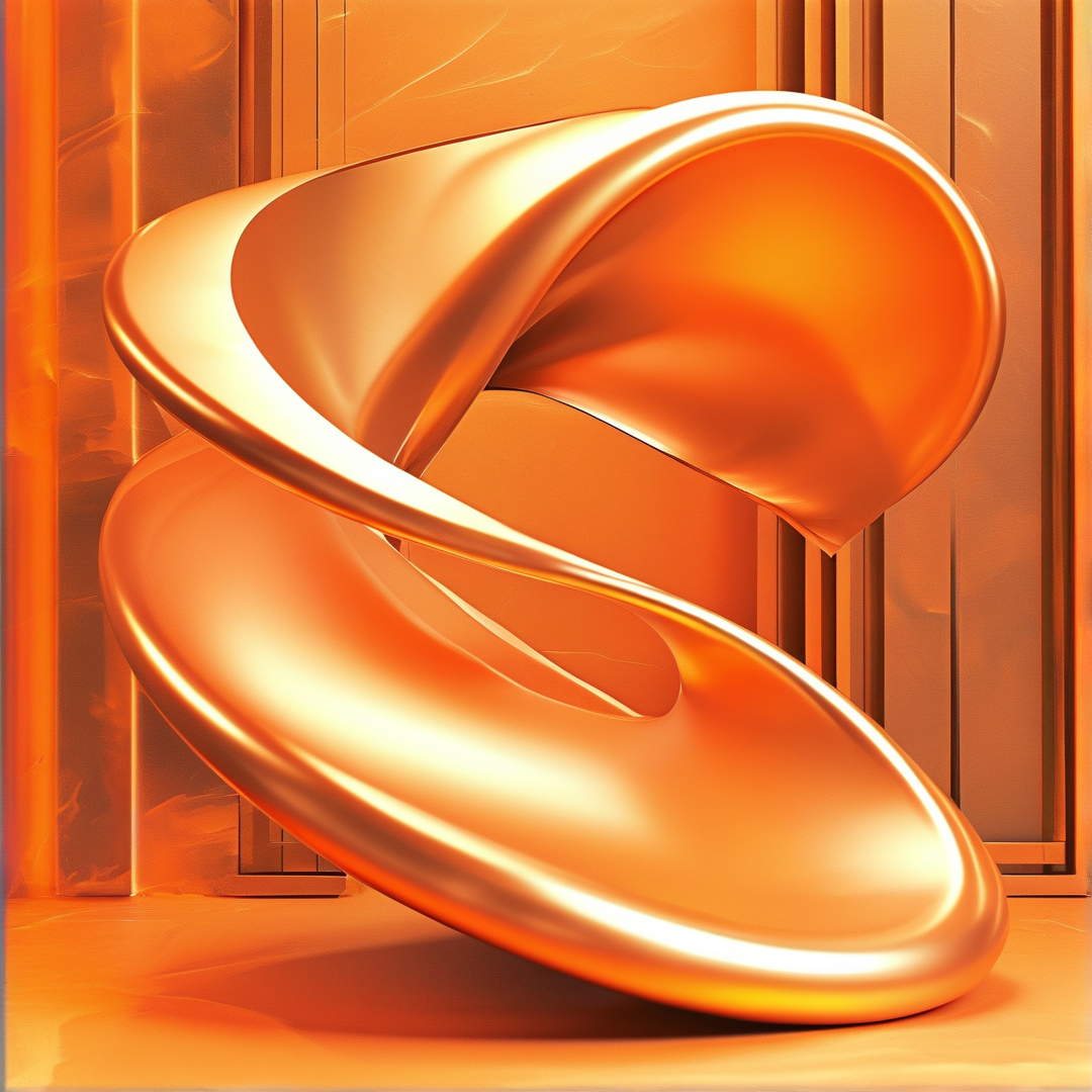 Golden Abstract Sculpture
