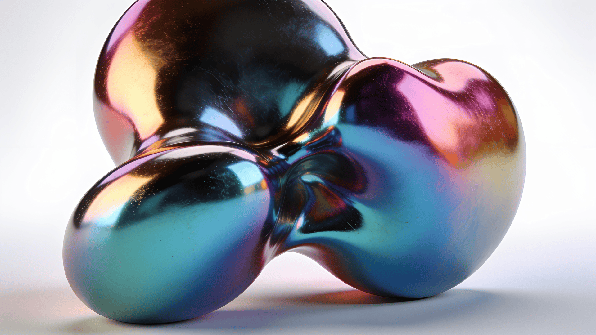 Bold, Metallic Fluid Blob