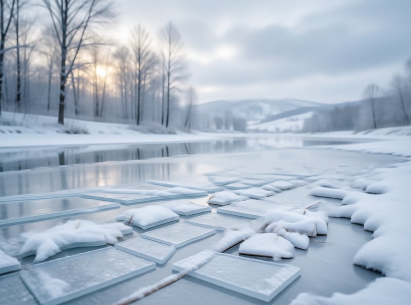 Icy Lake Winter Landscape