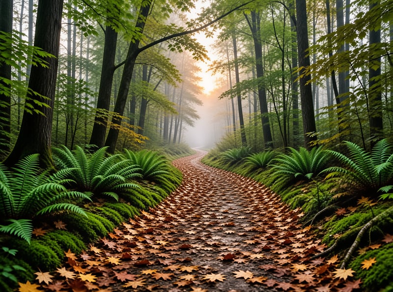 Misty Forest Path