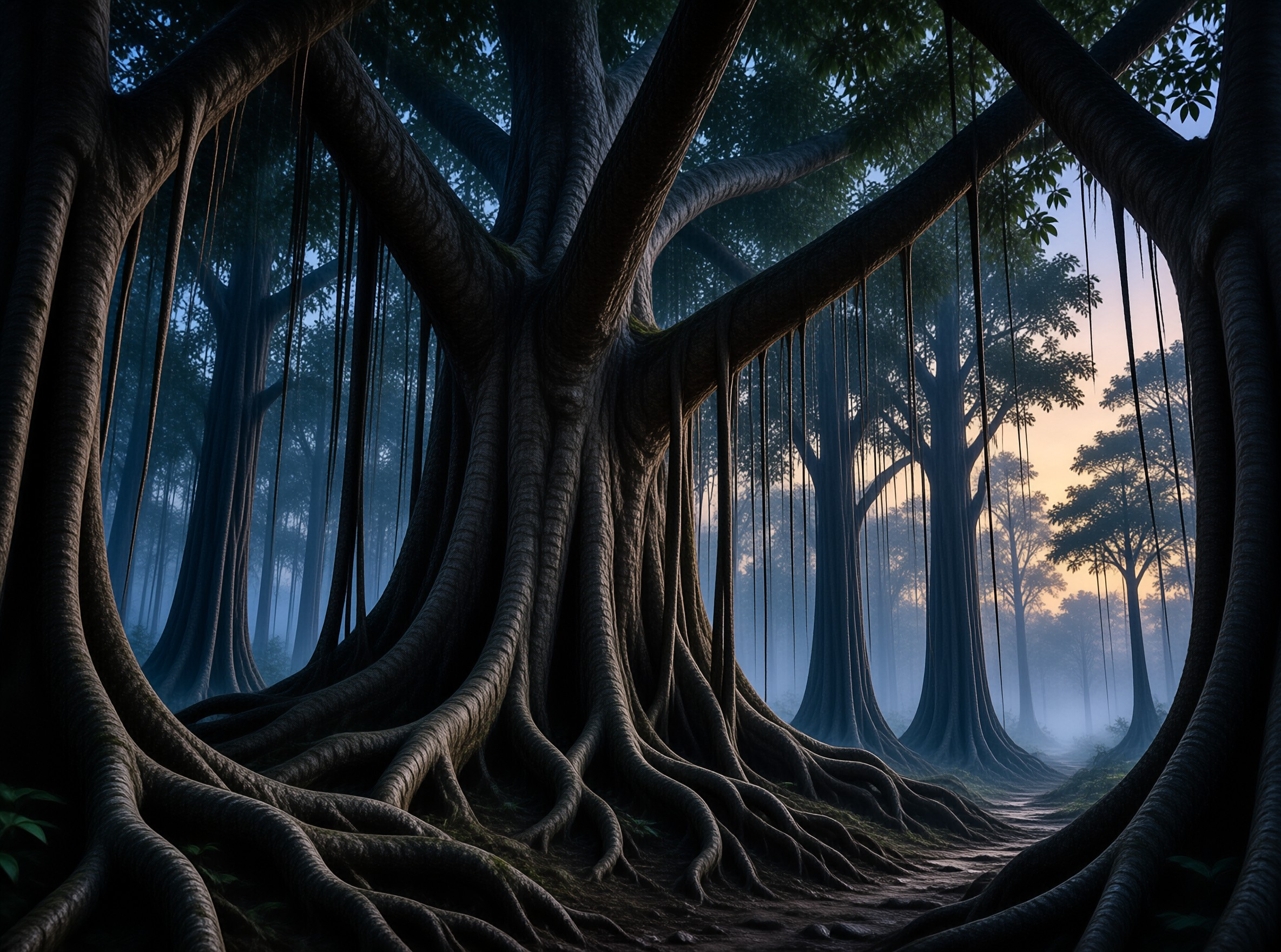 Ancient Banyan Jungle Landscape