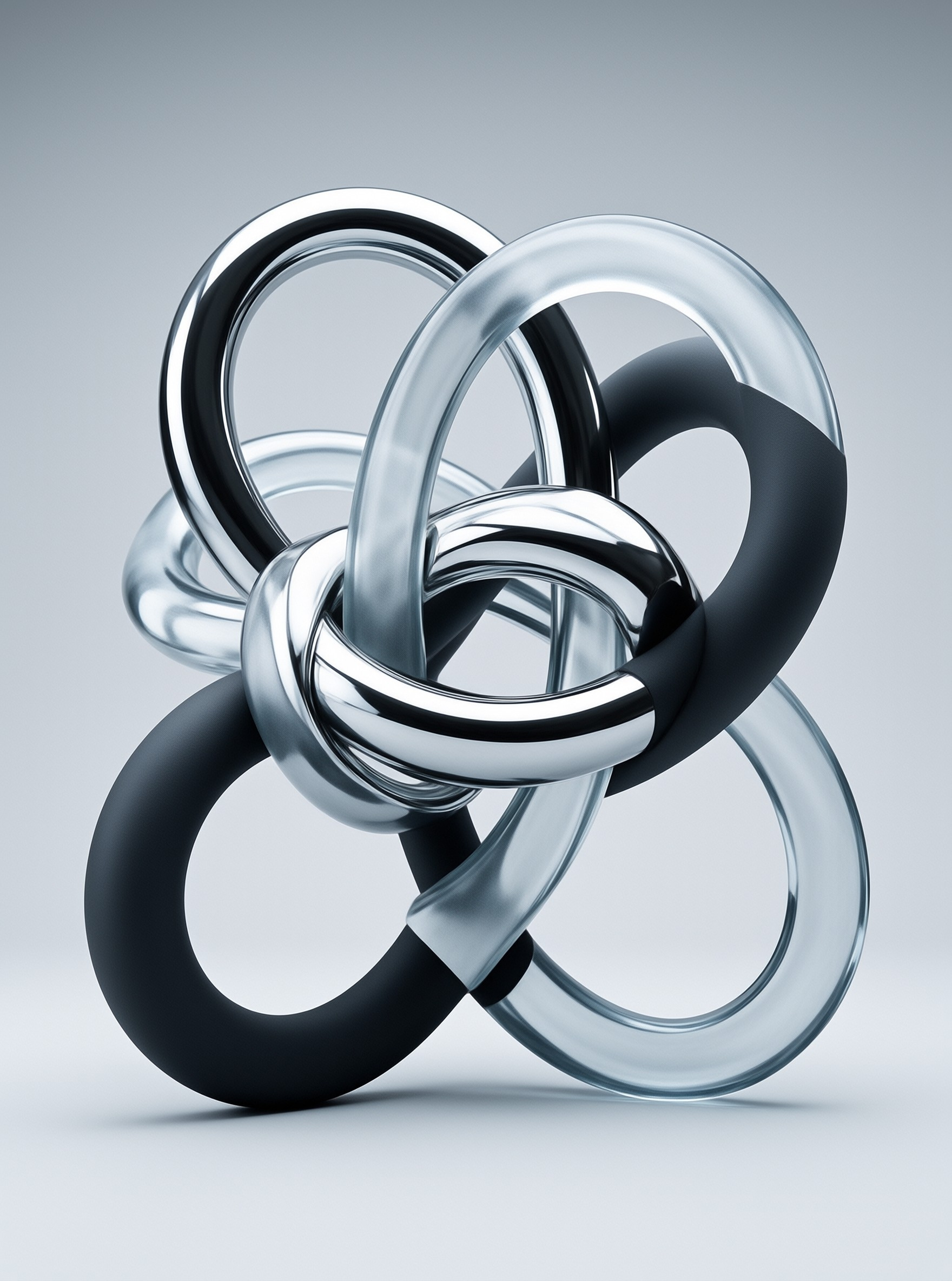 Chrome Torus Knot — Minimalist Study