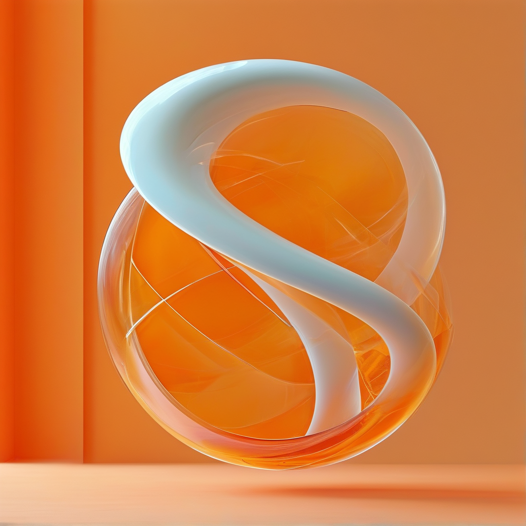 Abstract Orange White Shape