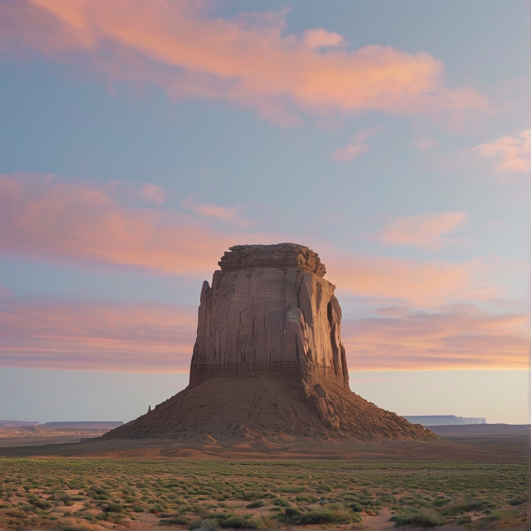 Desert Butte at Sunset