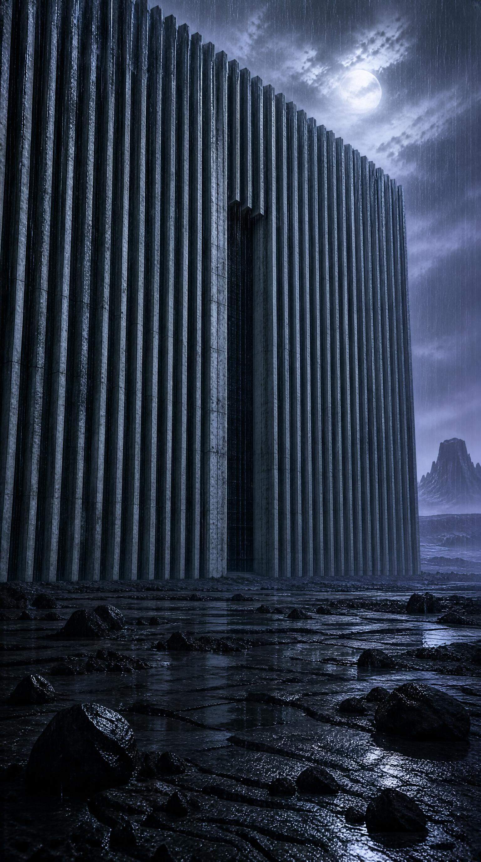 Giant Vertical Structure in Rainy Night