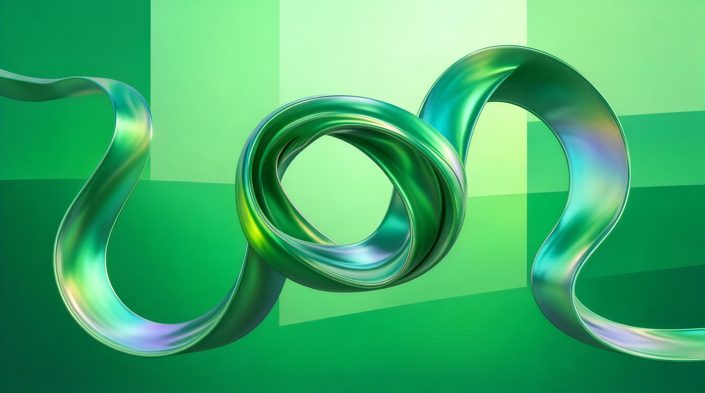 Abstract Green Ribbon