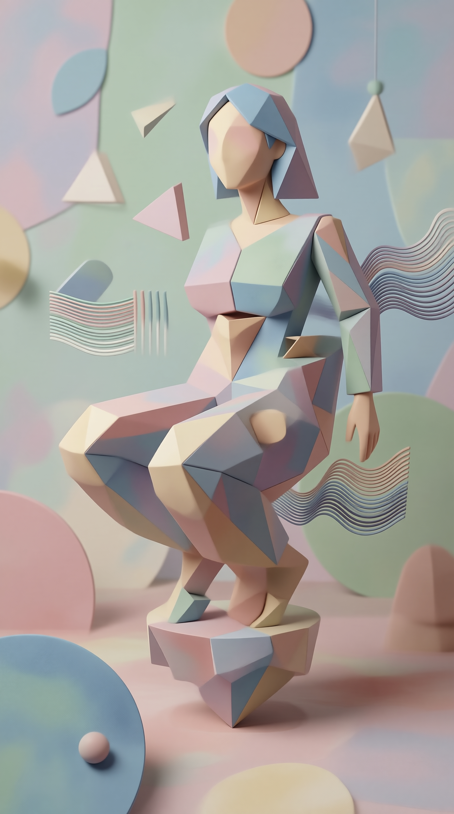 Low Poly Geometric Figure