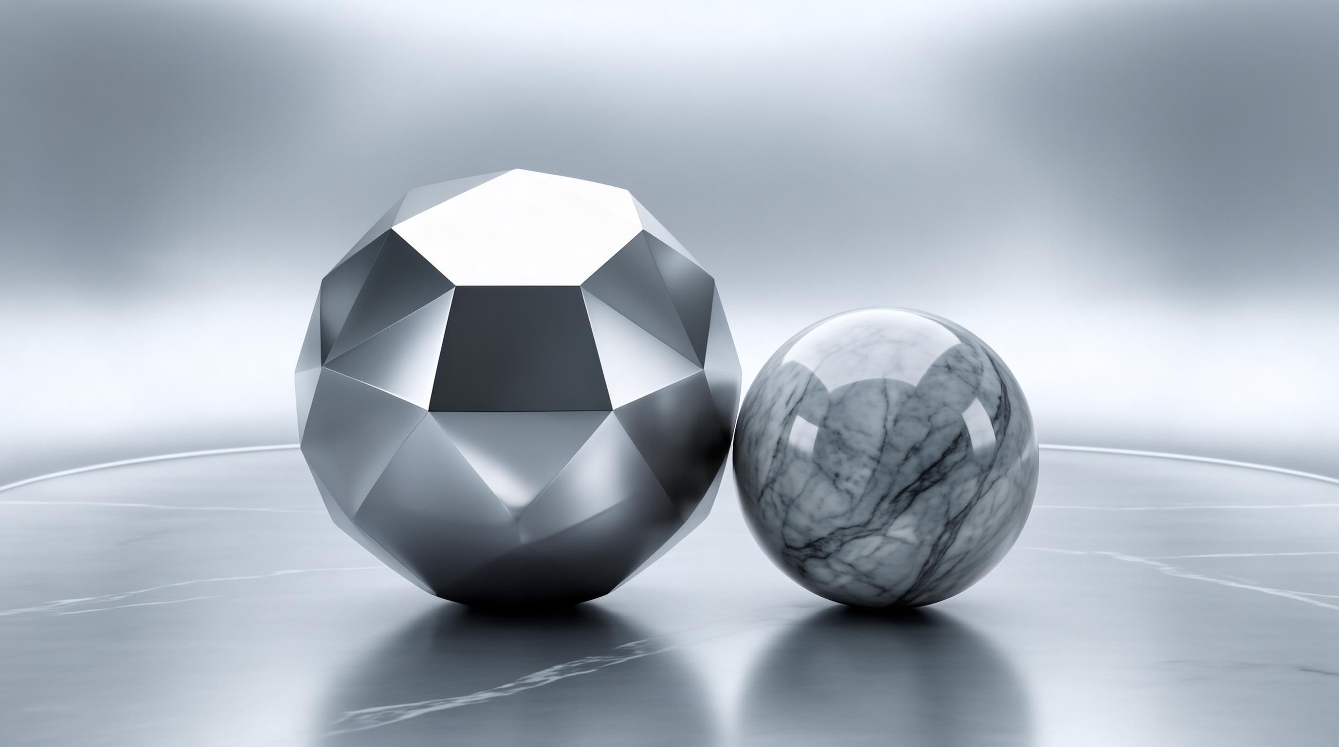 Faceted and Marble Spheres