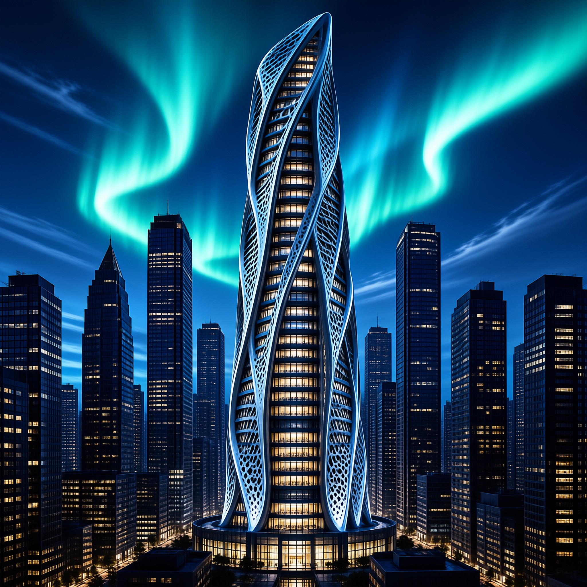 Futuristic Skyscraper Night