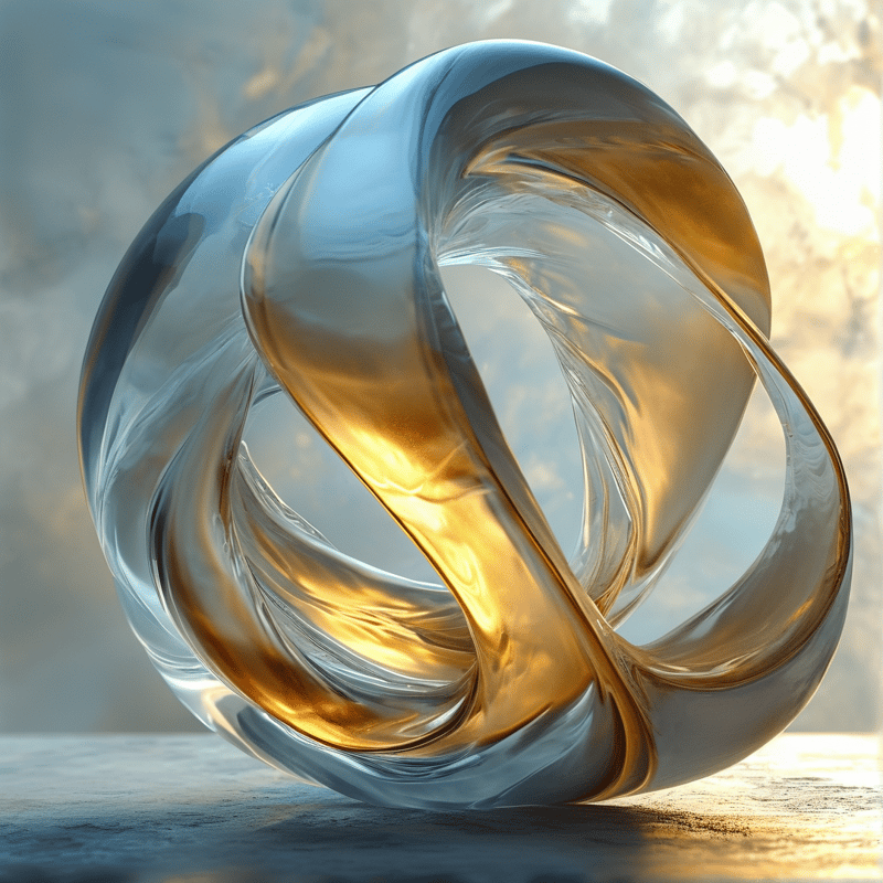 Golden Glass Sculpture
