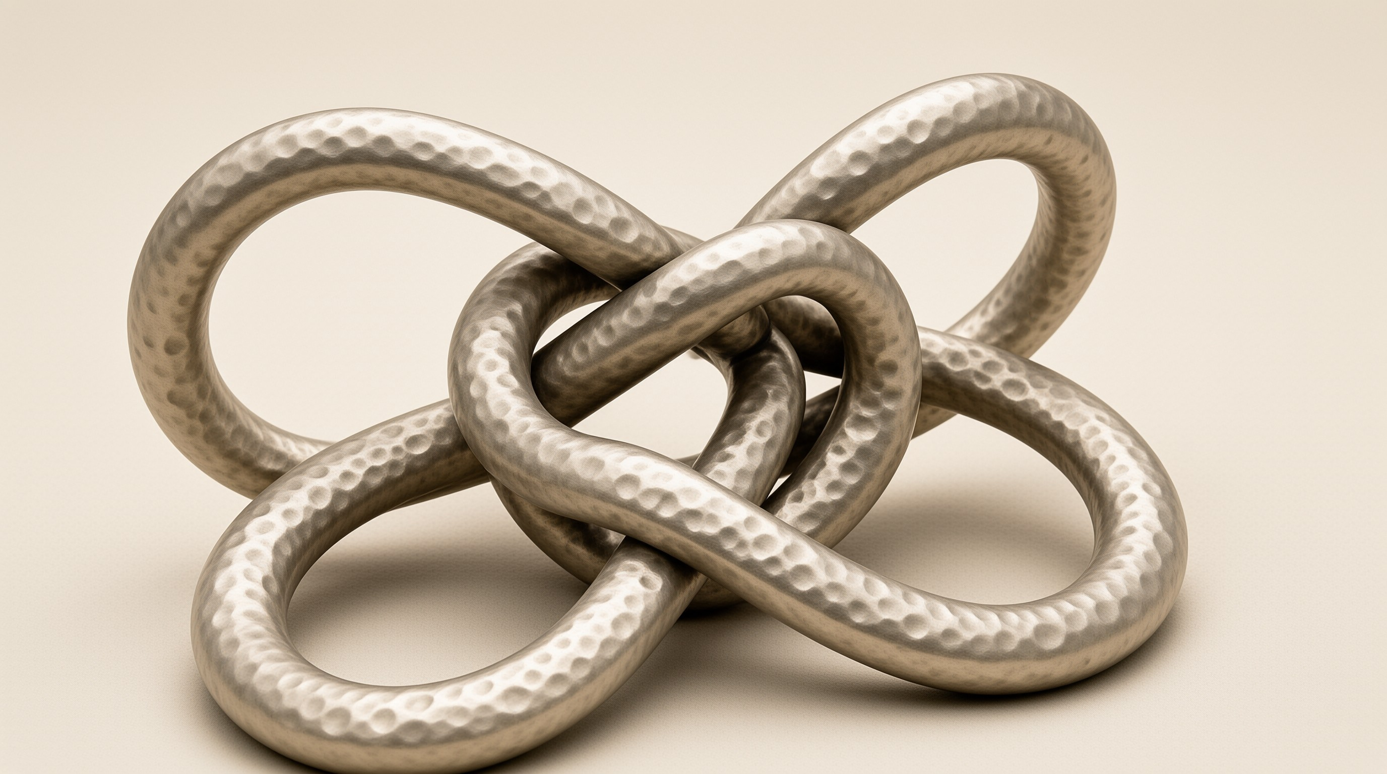 Hammered Metal Knot Rings